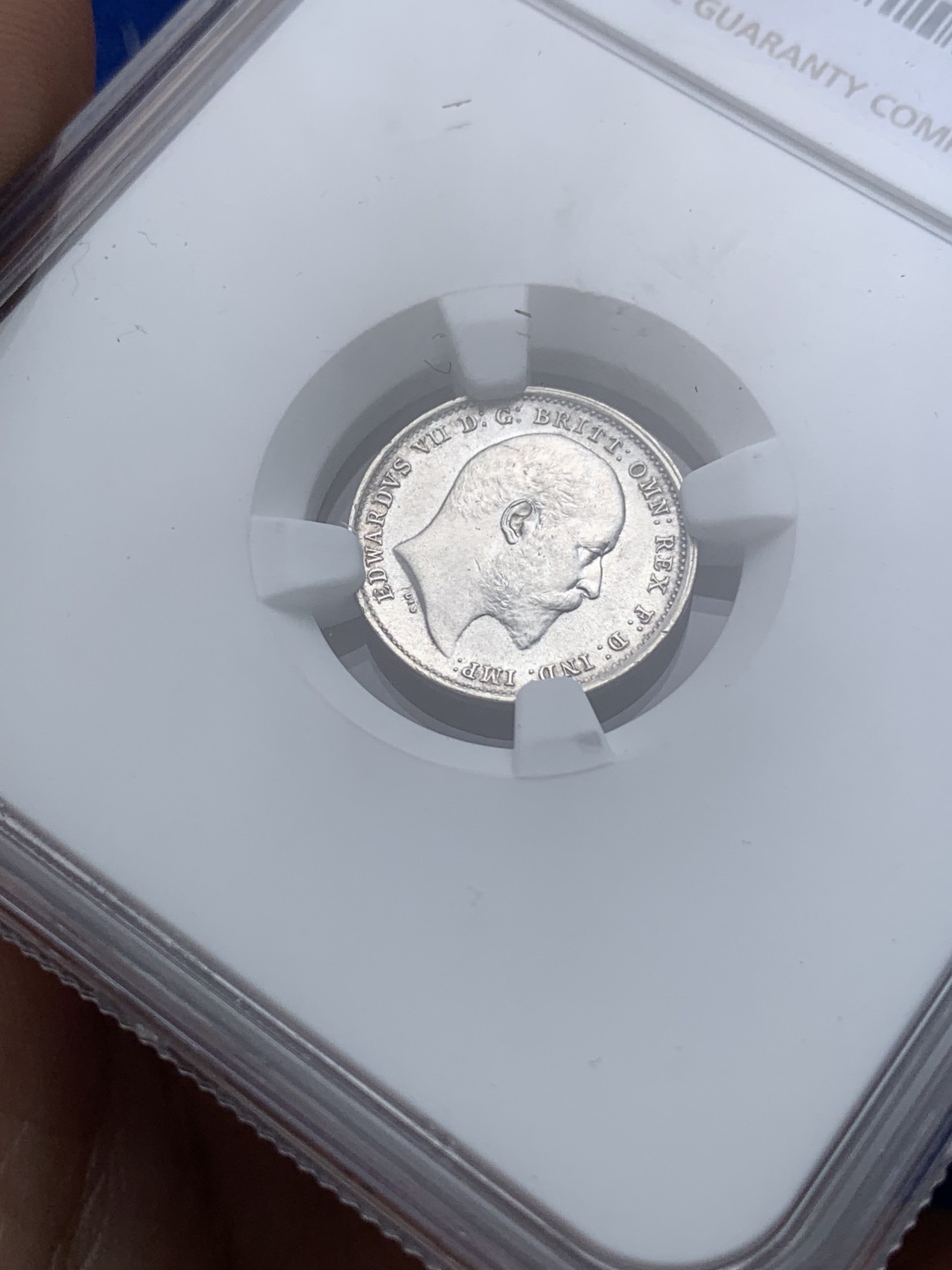 《竞宝斋》第194场-周日，周一 2场 (全场包邮) NGC-MS63 英国1902爱七3便士银币