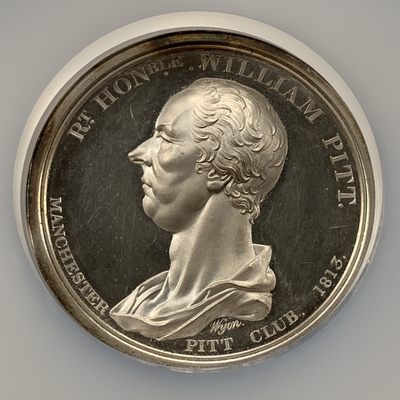 掌中浮雕-藏着的欧洲第007场 - 1813年曼彻斯特威廉皮特俱乐部银章，50mm，加星