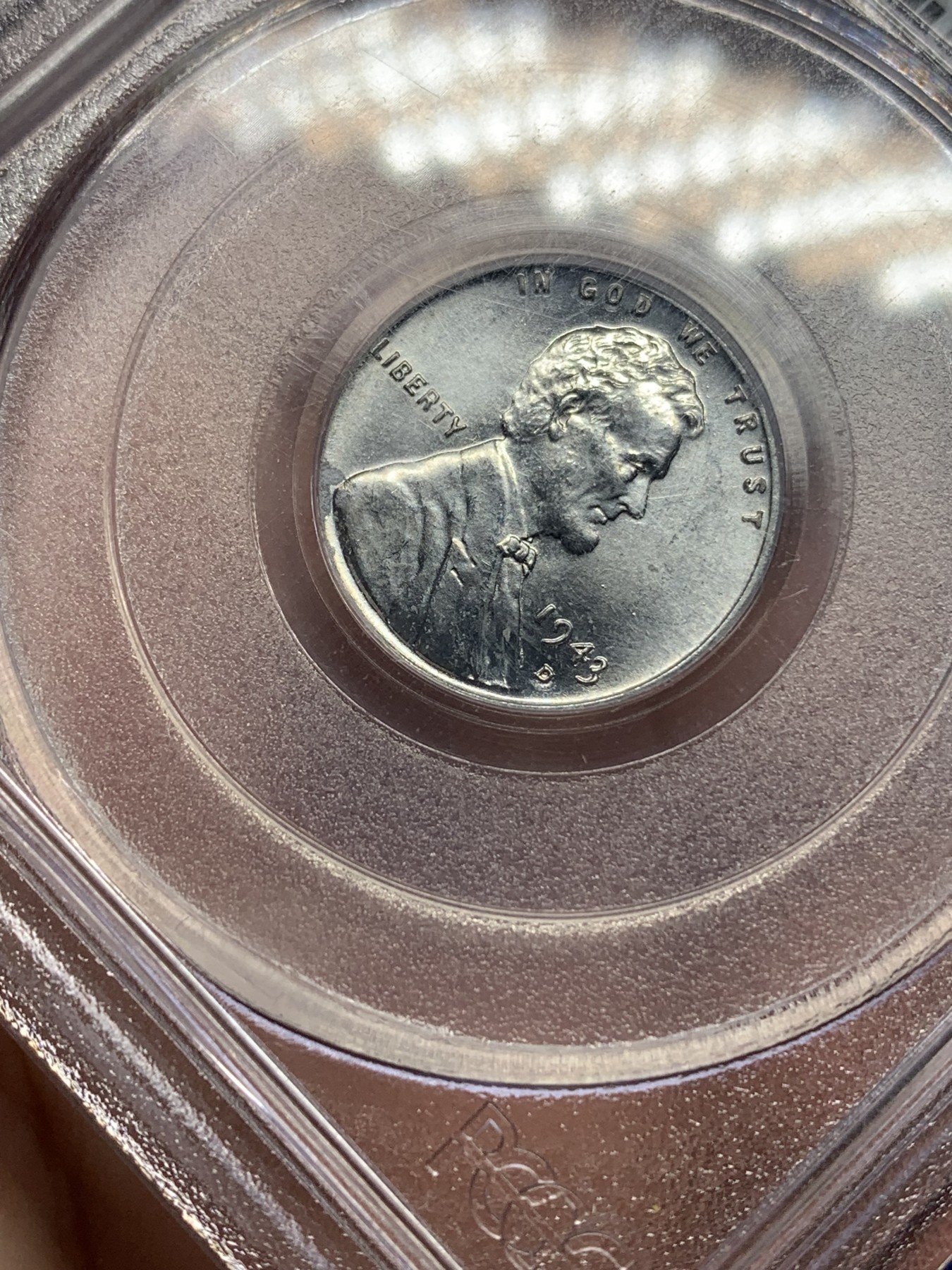 《竞宝斋》第194场-周日，周一 2场 (全场包邮) PCGS MS64 美国林肯铁币一美分  仅发行过一年  1943年d