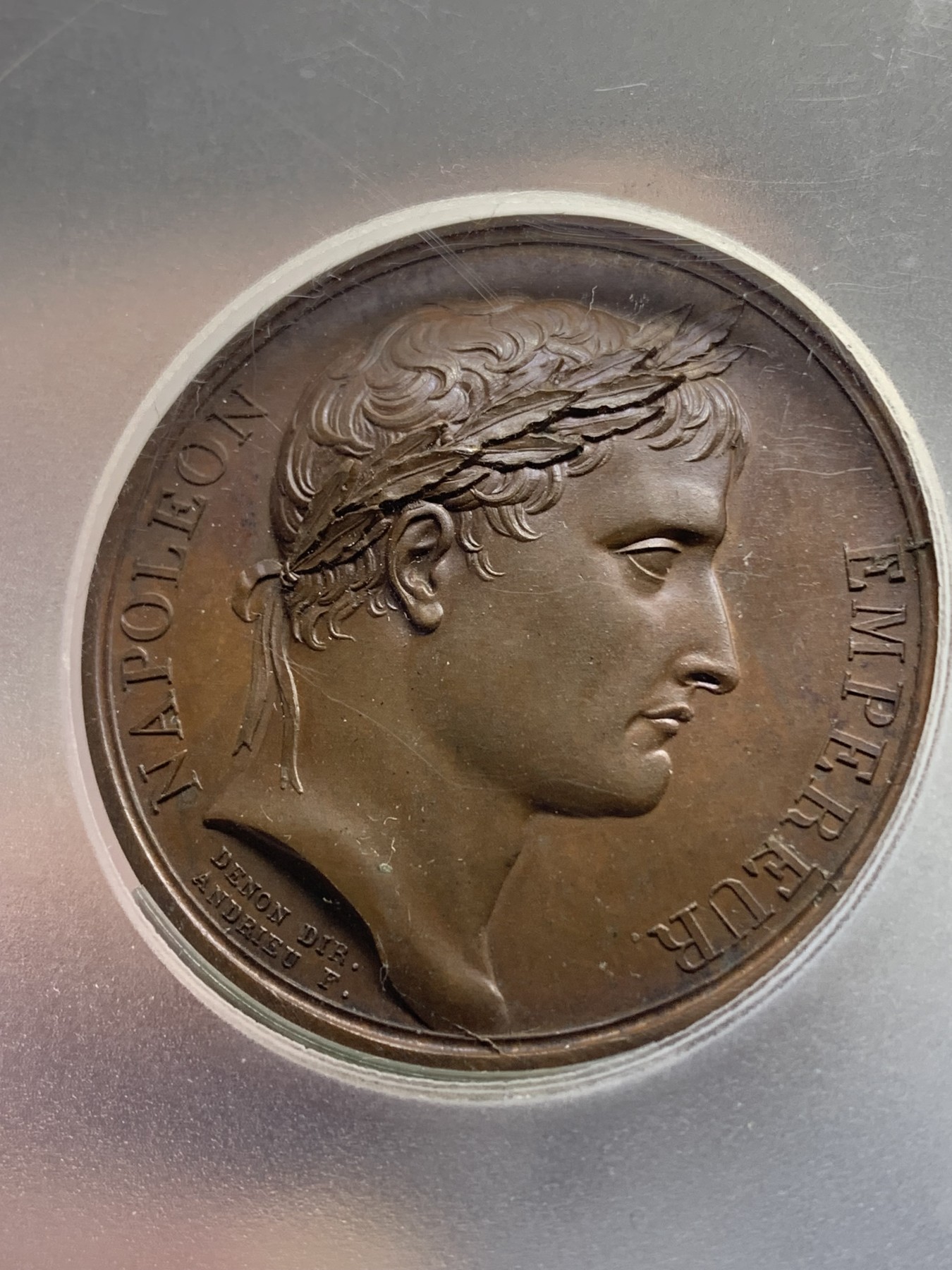 《竞宝斋》第194场-周日，周一 2场 (全场包邮) PCGS SP64 1805年拿破仑米兰加冕 原铸大铜章 顶级高分 加大盒装