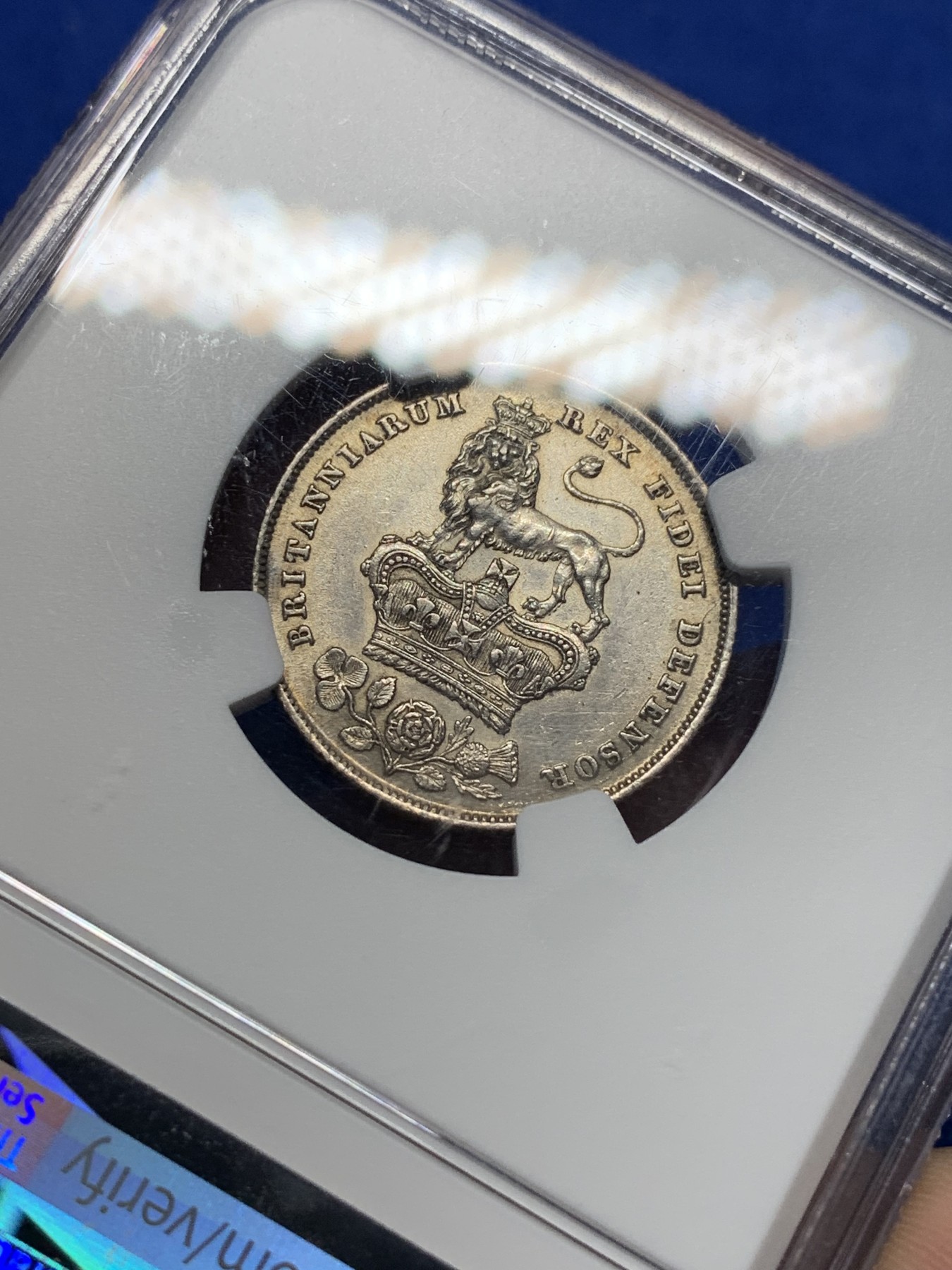 《竞宝斋》第194场-周日，周一 2场 (全场包邮) NGC UNC 英国1826年乔治四世1先令银币 少见品种