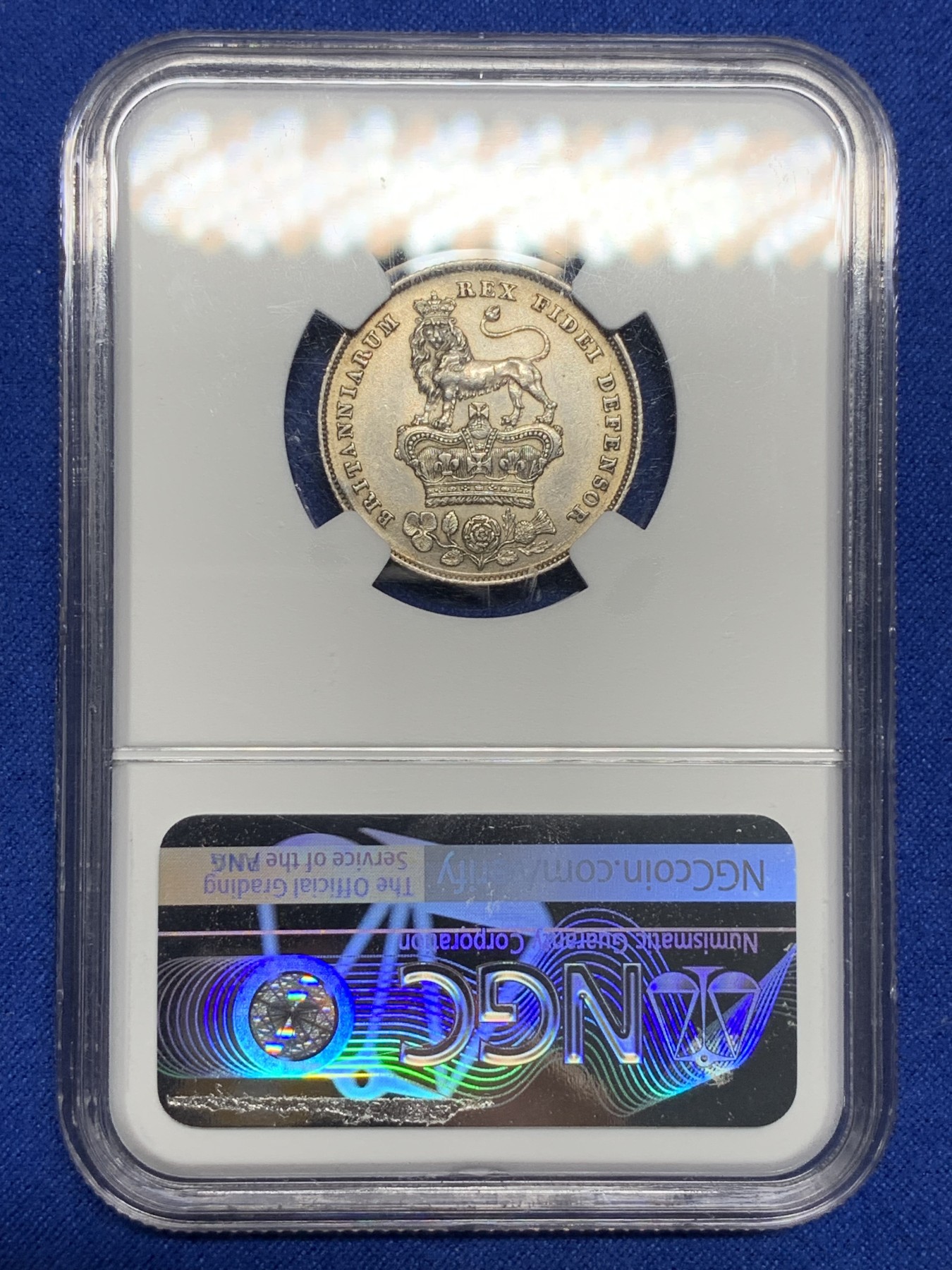 《竞宝斋》第194场-周日，周一 2场 (全场包邮) NGC UNC 英国1826年乔治四世1先令银币 少见品种