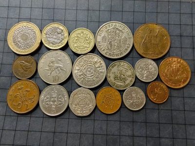 散币 - 各种英国硬币一组