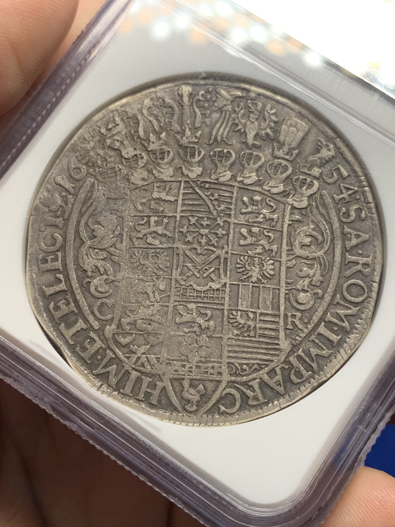 《竞宝斋》第194场-周日，周一 2场 (全场包邮) NGC XF45 神圣罗马 帝国 1654年 萨克森 武士剑泰勒银币 原味45分不错的品种