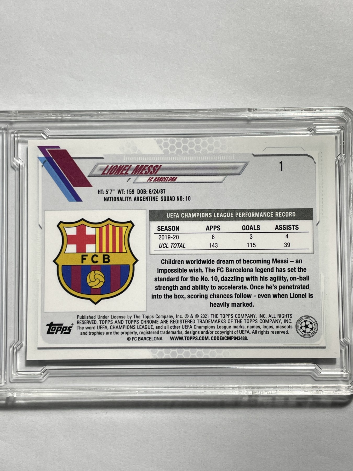 【德藏】卡牌拍卖第3期 -{ 游戏王，球星卡 }专场 全场包邮 2020-21 Topps Chrome Lionel Messi 球王梅西 巴萨  RFE 9