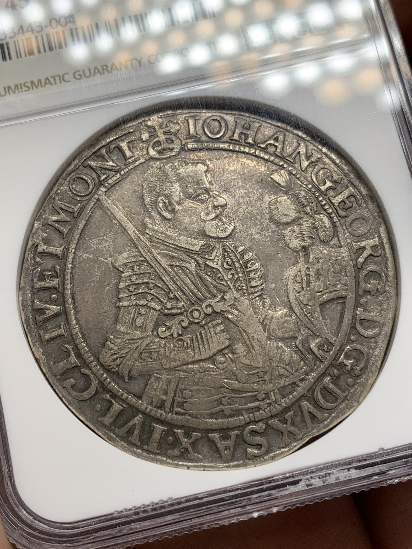 《竞宝斋》第194场-周日，周一 2场 (全场包邮) NGC XF45 神圣罗马 帝国 1654年 萨克森 武士剑泰勒银币 原味45分不错的品种