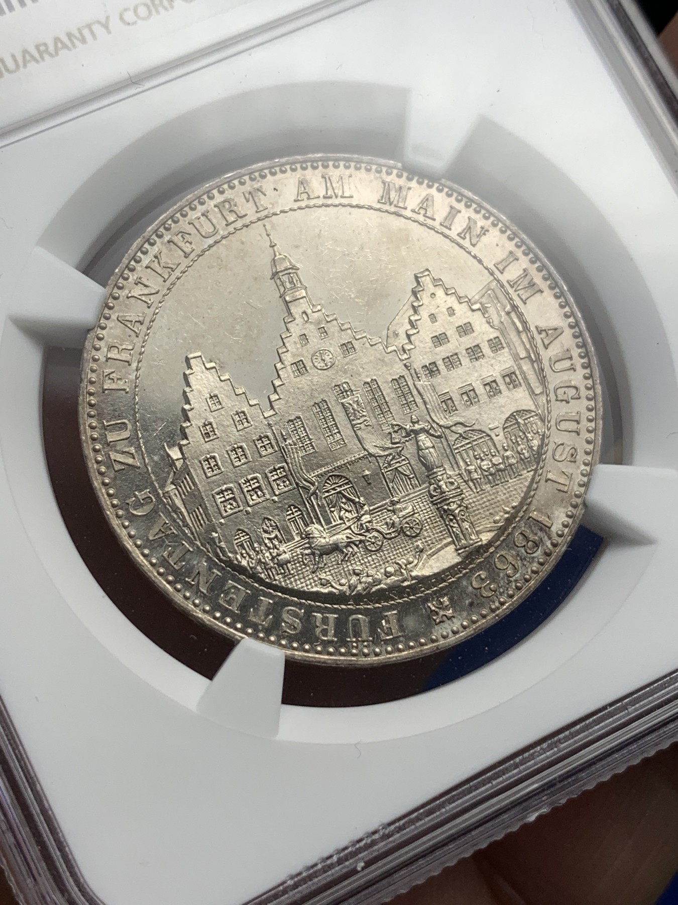 《竞宝斋》第194场-周日，周一 2场 (全场包邮) NGC-MS63PL 德国1863年王子会议泰勒银币，强镜面，带PL尾巴的不多见