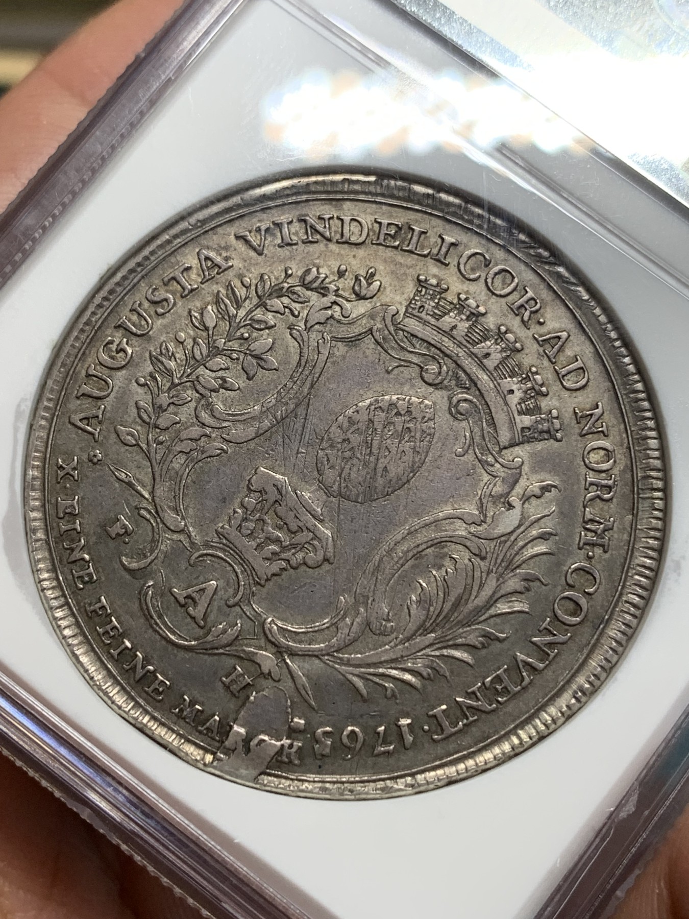 《竞宝斋》第195场-周日，周一 2场 (全场包邮) NGC XF40 德国 1765年奥格斯堡 原味泰勒 稀少