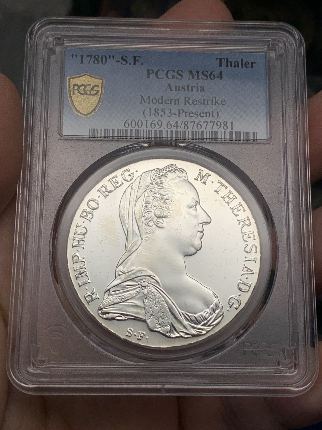 《竞宝斋》第195场-周日，周一 2场 (全场包邮) PCGS-MS64 1780年后铸版奥地利泰勒银币