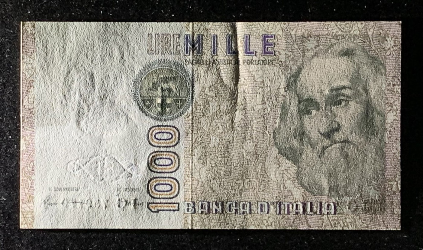 紫瑗钱币——第302期拍卖—纸币场 意大利 1982年 达·芬奇 1000里拉 UNC-