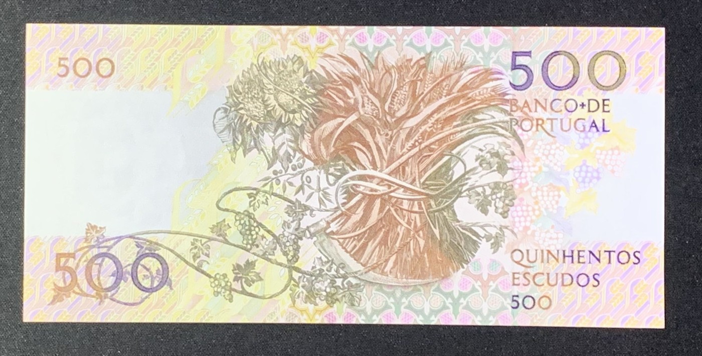 紫瑗钱币——第302期拍卖—纸币场 【BBB冠】葡萄牙 1985年 8月4日 莫西尼奥 500埃斯库多 UNC