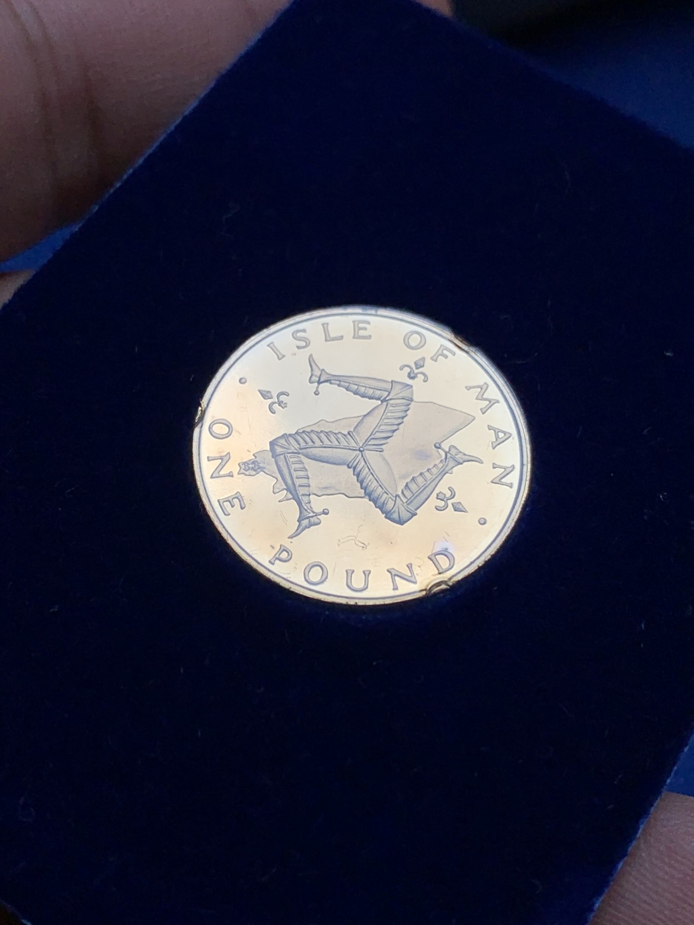 《竞宝斋》第195场-周日，周一 2场 (全场包邮) 英属马恩岛 1981年 伊丽莎白二世1镑精制币 带原盒证书 少见年份