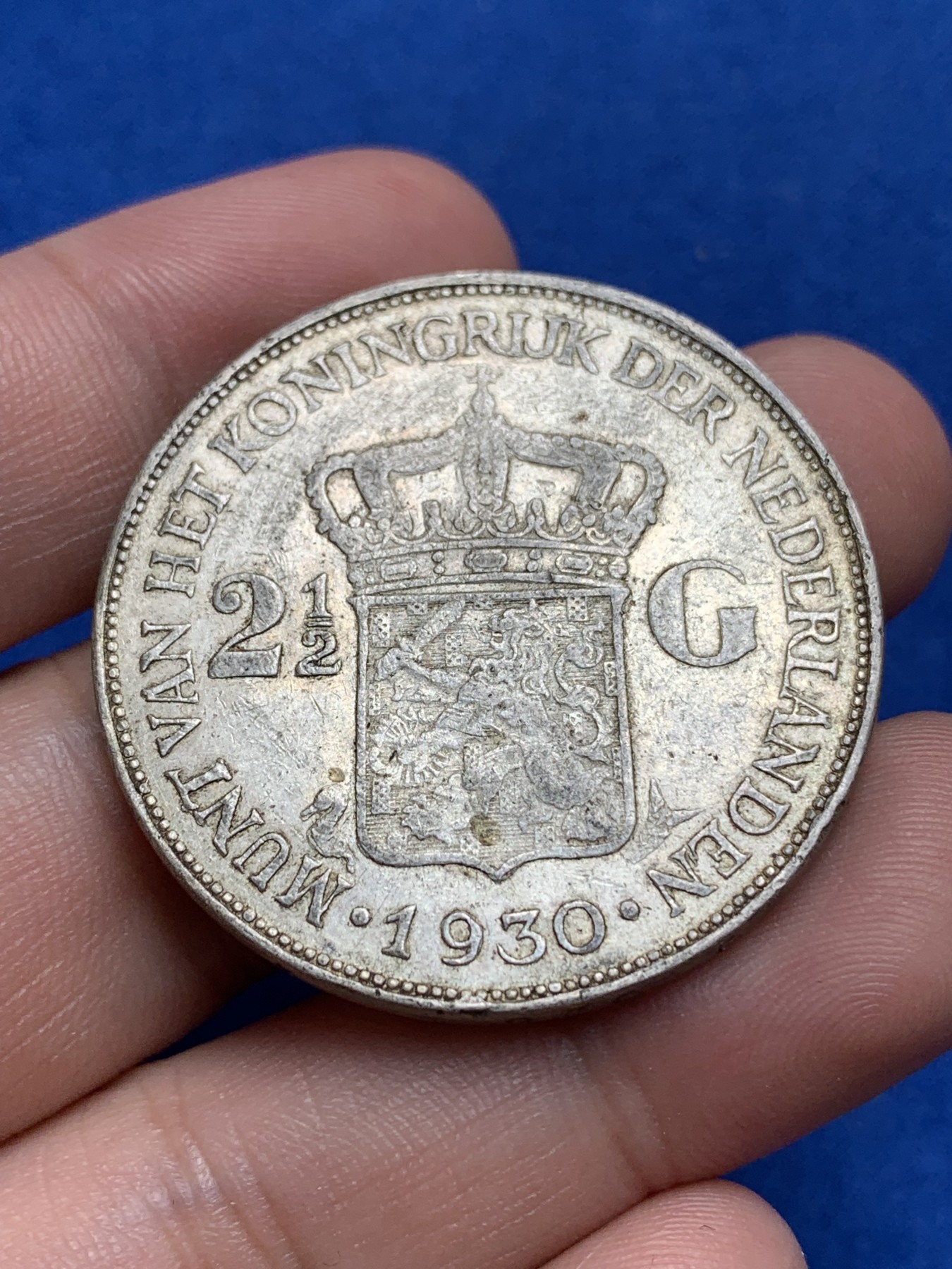 《竞宝斋》第195场-周日，周一 2场 (全场包邮) 荷兰1930年威廉明娜2.5盾大银币