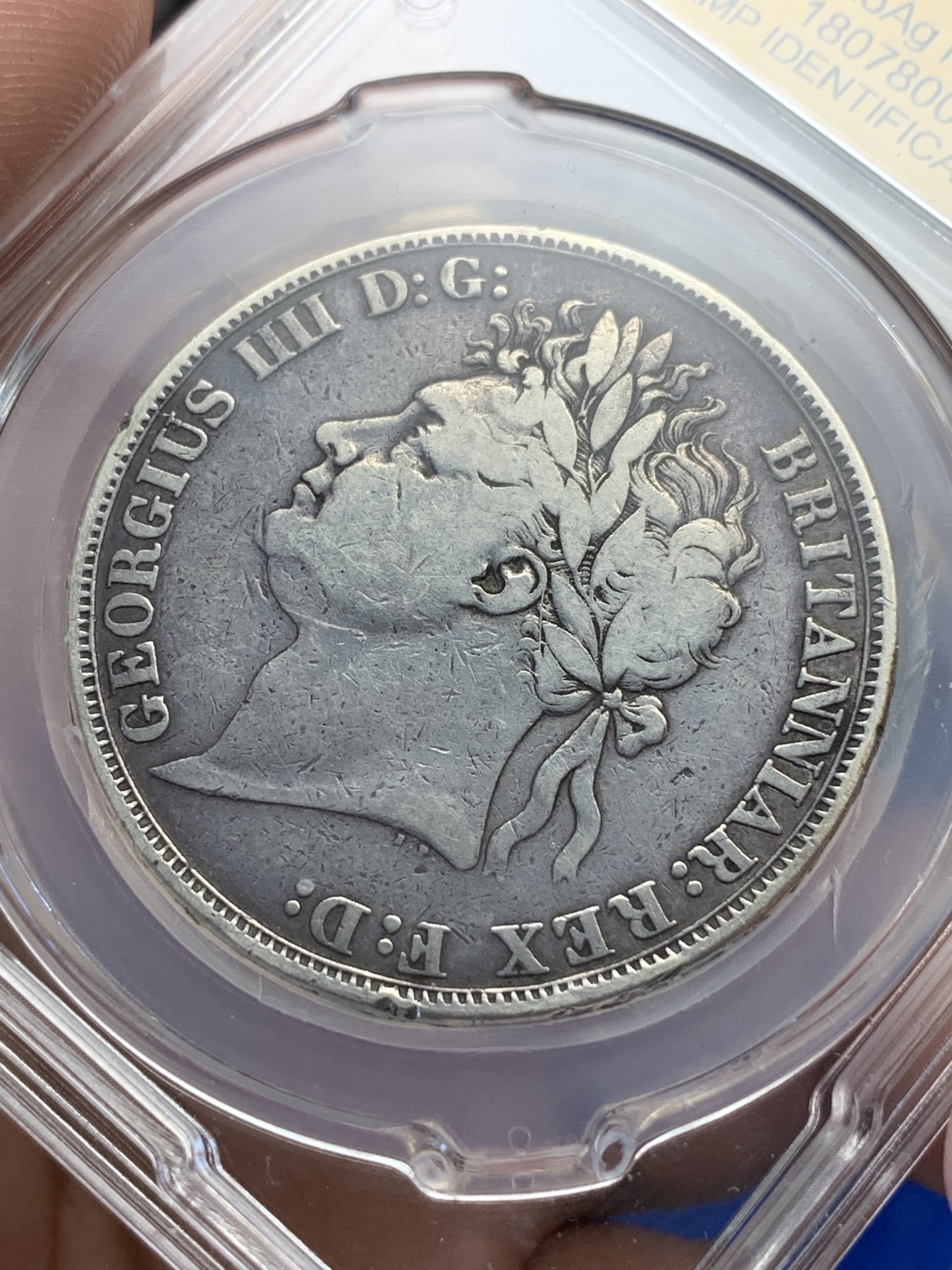 《竞宝斋》第195场-周日，周一 2场 (全场包邮) CSIS F15 英国 1821乔治四世马剑克朗银币