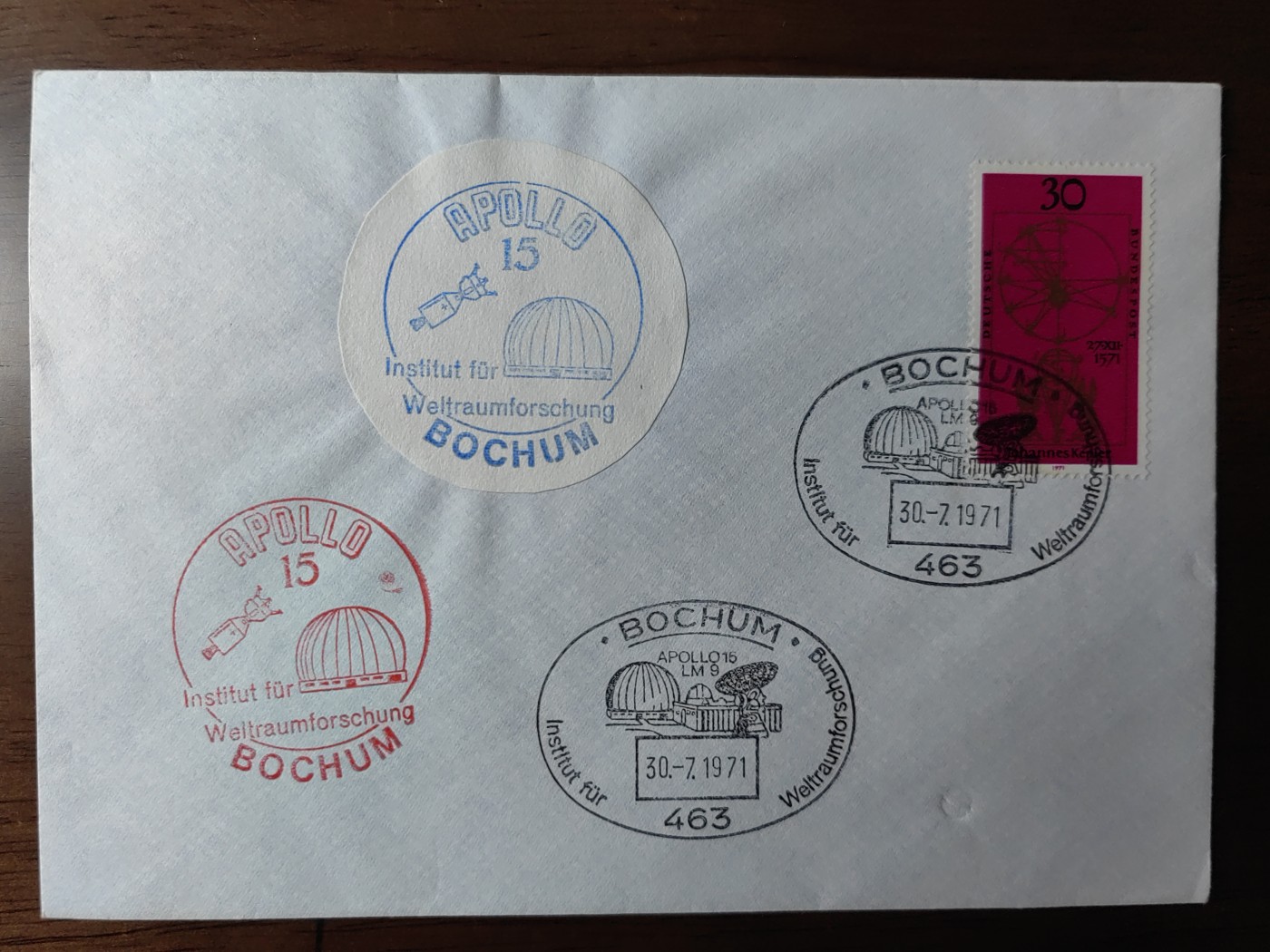邮品精选第⑤场，含秒杀 1971年德国航空天文台邮封带4个不同邮戳（秒杀）