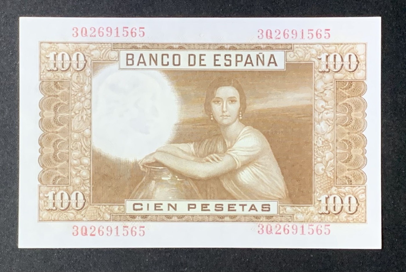 紫瑗钱币——第302期拍卖—纸币场 西班牙 1953年 胡安·罗梅罗·德·托雷 100比塞塔 UNC