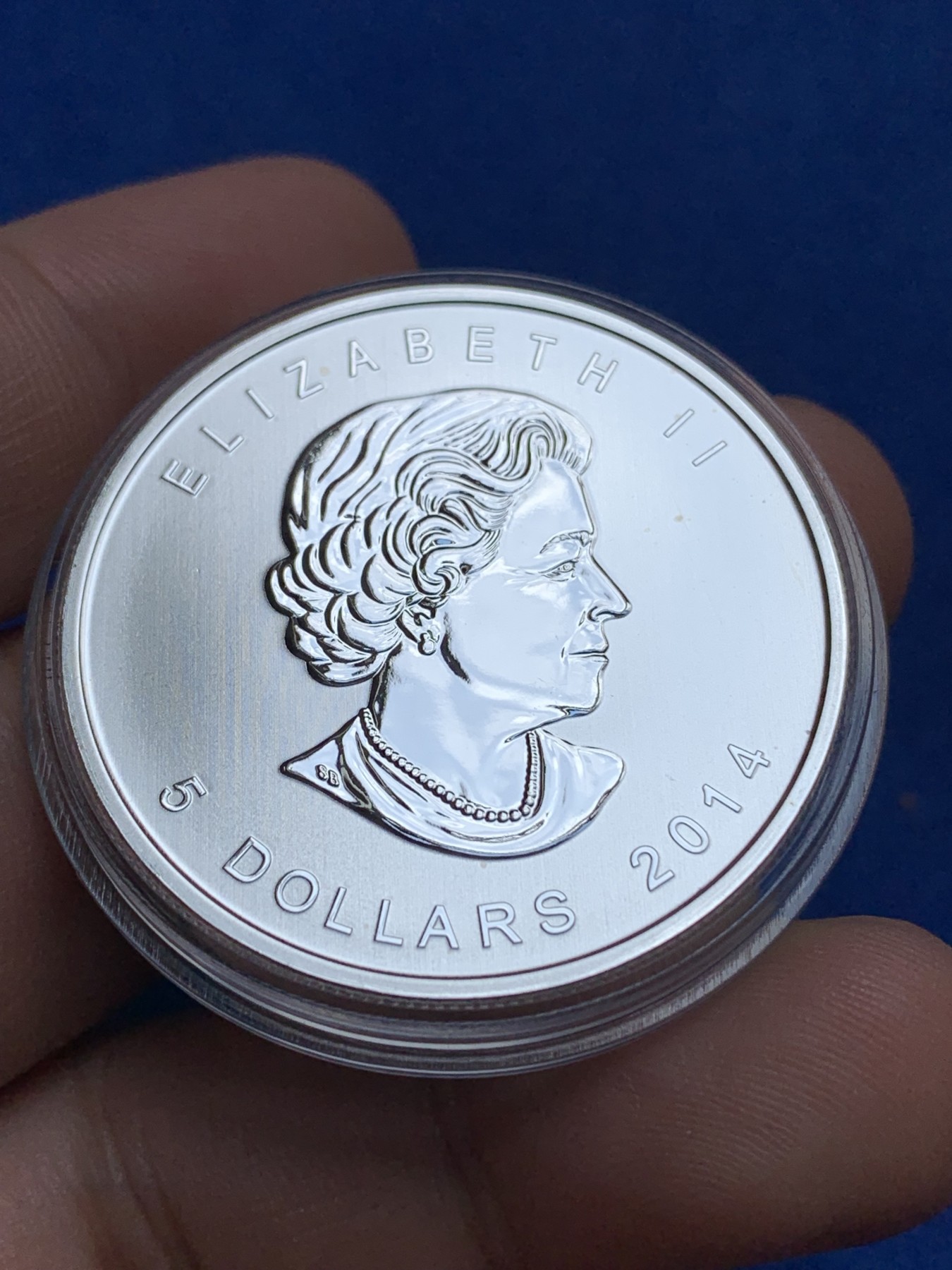 《竞宝斋》第195场-周日，周一 2场 (全场包邮) 加拿大 2014年 猛禽系列 鹰抓鱼 1盎司银币 31.1克 9999银 少见品种