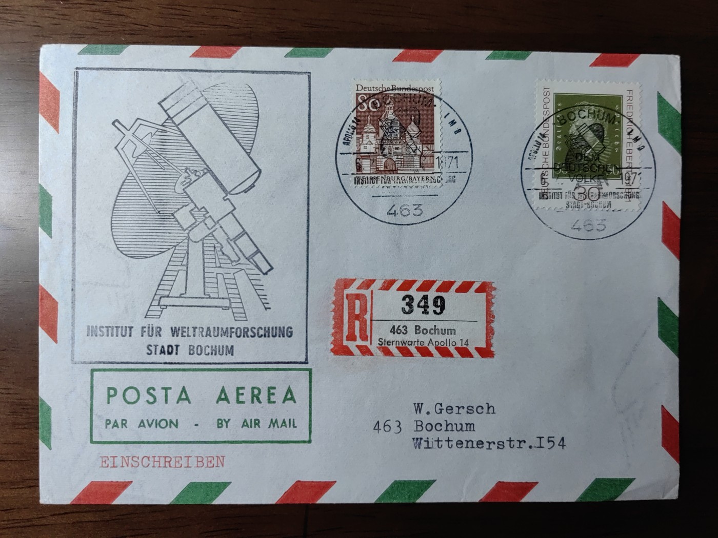 邮品精选第⑤场，含秒杀 1971年天文台航空馆航空邮封（秒杀）