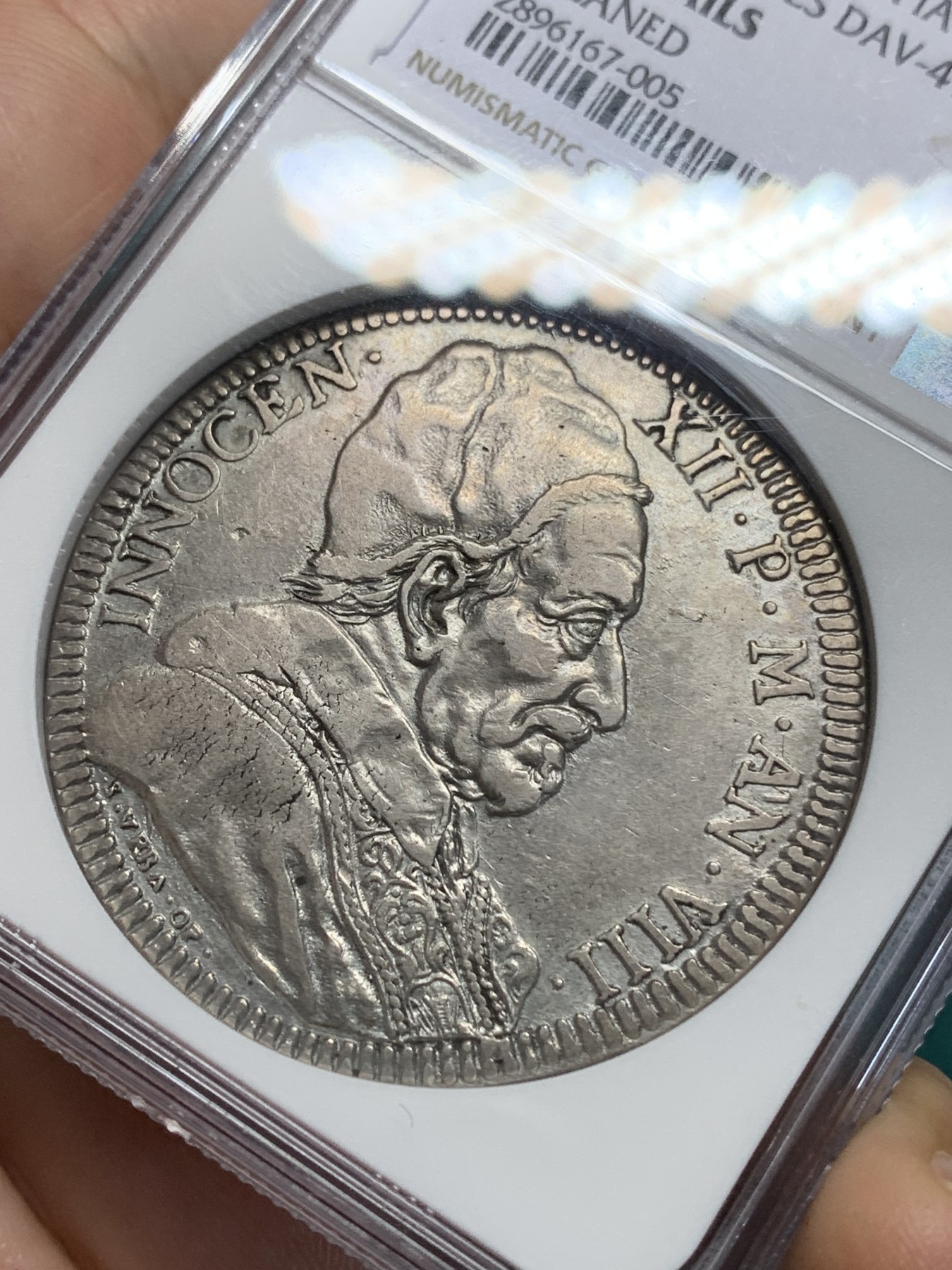 《竞宝斋》第195场-周日，周一 2场 (全场包邮) NGC XF  意大利教皇国 1698年1皮阿斯特大银币