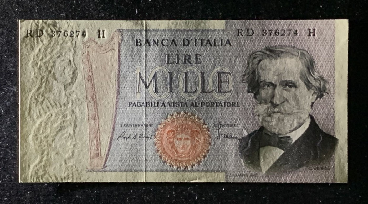 紫瑗钱币——第302期拍卖—纸币场 意大利 1981年 威尔第 1000里拉 UNC