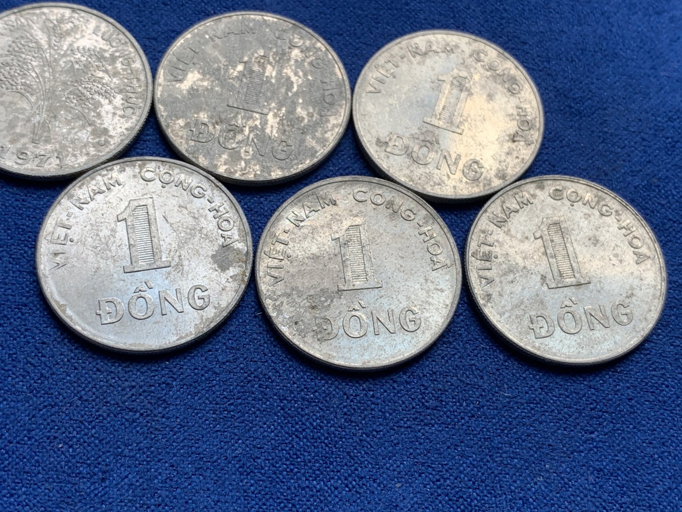 《竞宝斋》第195场-周日，周一 2场 (全场包邮) 6枚一组 南越1971年1盾铝币