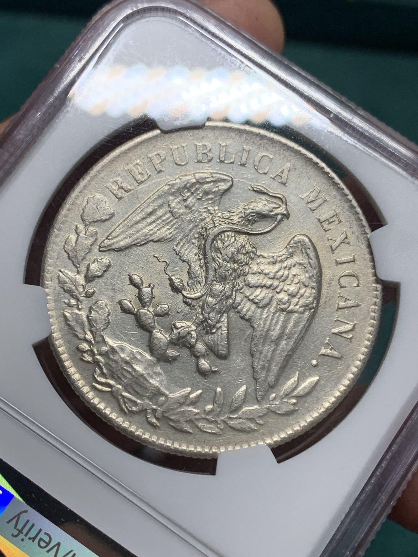 《竞宝斋》第195场-周日，周一 2场 (全场包邮) NGC AU 墨西哥1898年直边鹰洋银元