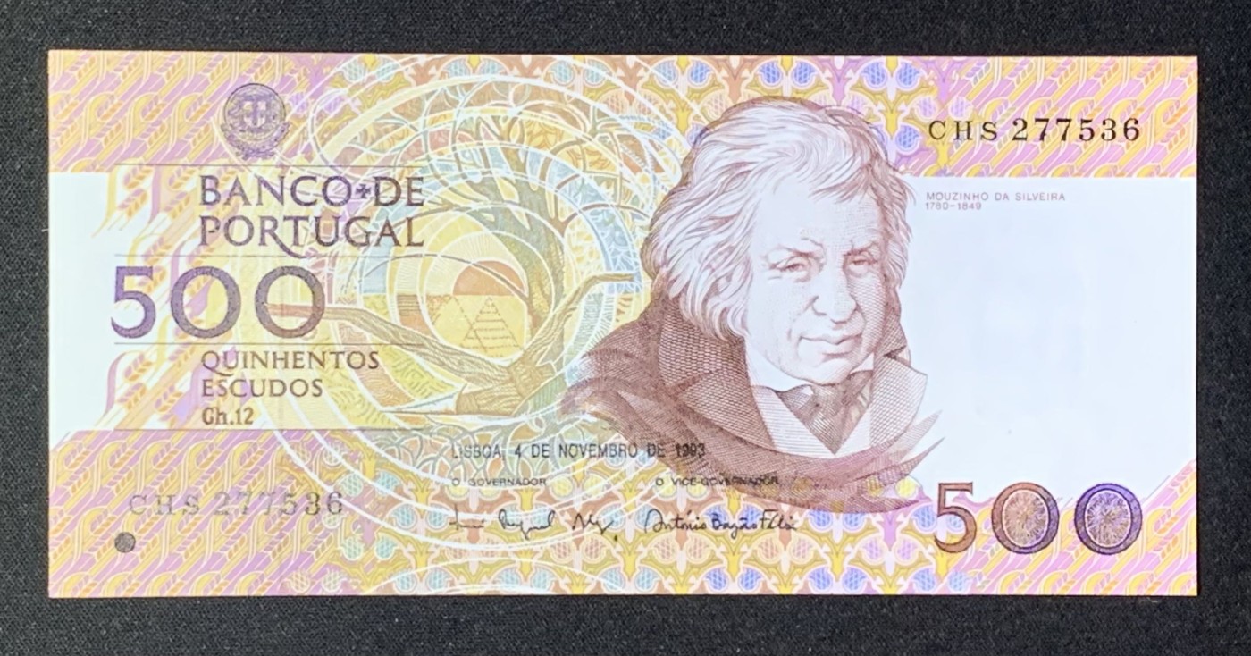 紫瑗钱币——第302期拍卖—纸币场 葡萄牙 1993年 10月4日 莫西尼奥 500埃斯库多 UNC