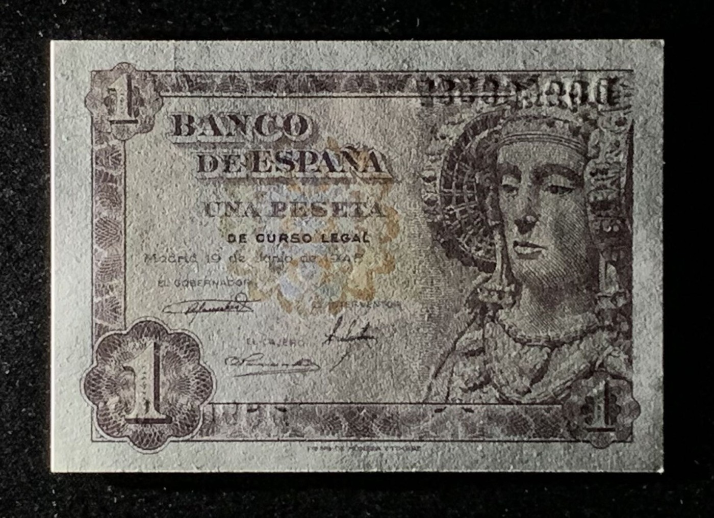 紫瑗钱币——第302期拍卖—纸币场 西班牙 1948年 埃尔切夫人 1比塞塔 UNC