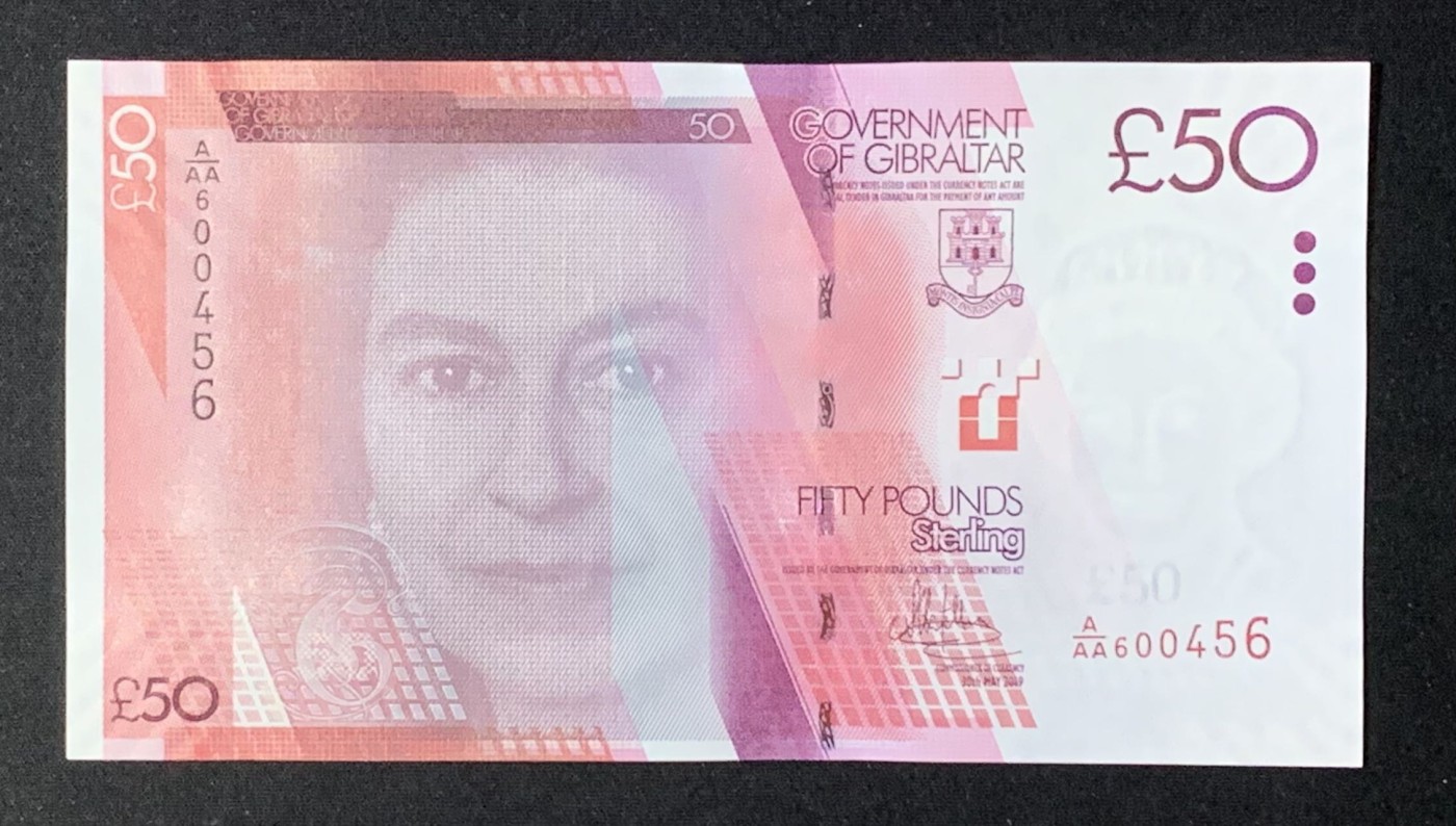 紫瑗钱币——第302期拍卖—纸币场 【首发 AA冠】直布罗陀 2019年 伊丽莎白二世 50磅 UNC