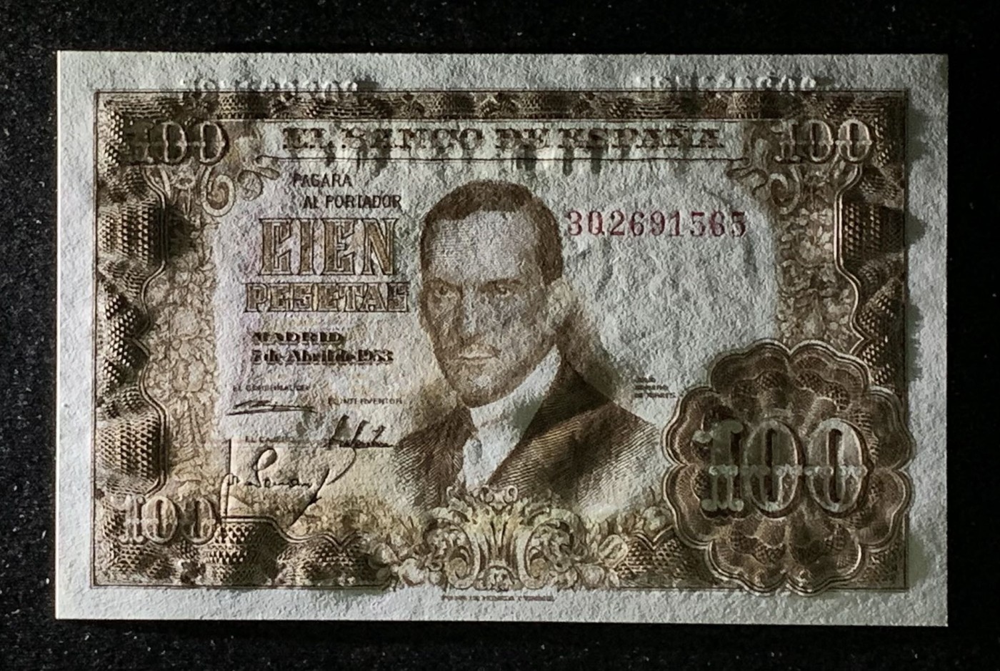 紫瑗钱币——第302期拍卖—纸币场 西班牙 1953年 胡安·罗梅罗·德·托雷 100比塞塔 UNC