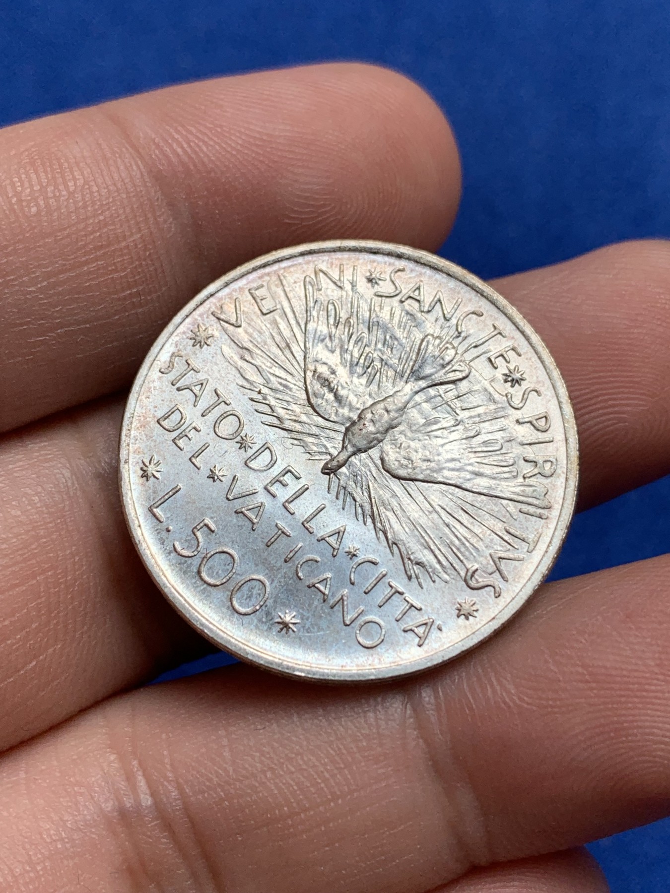 《竞宝斋》第195场-周日，周一 2场 (全场包邮) 梵蒂冈1978年缺位500里拉银币