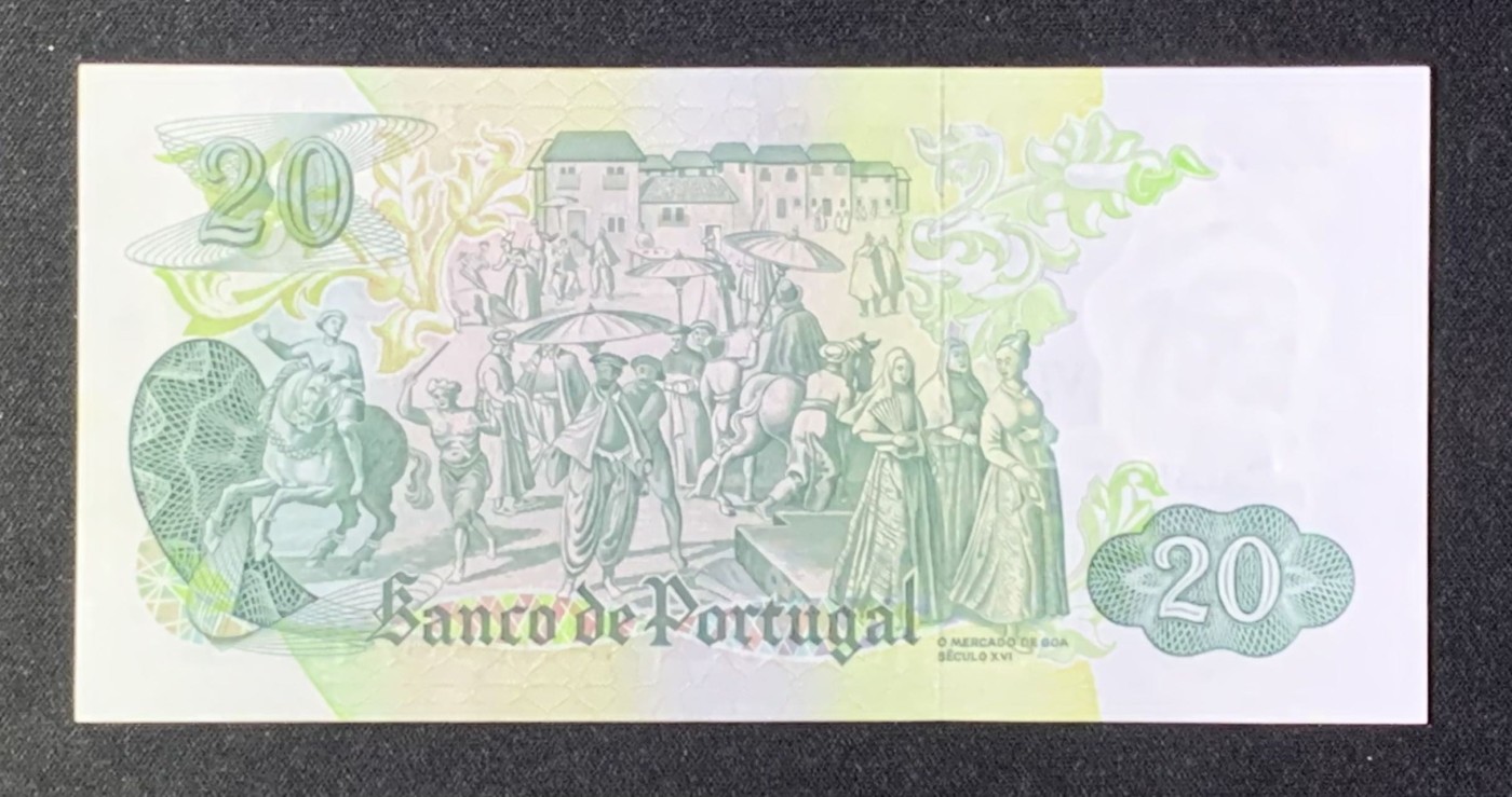 紫瑗钱币——第302期拍卖—纸币场 葡萄牙 1971年 加西亚·德·奥尔塔 20埃斯库多 UNC