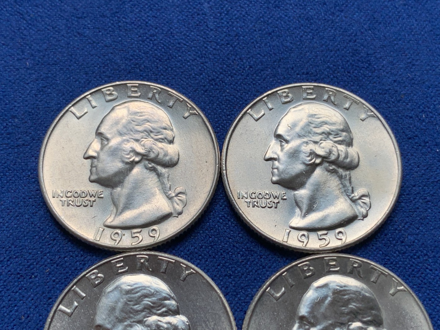 《竞宝斋》第195场-周日，周一 2场 (全场包邮) 4枚一组 美国1959年25美分银币 900高银