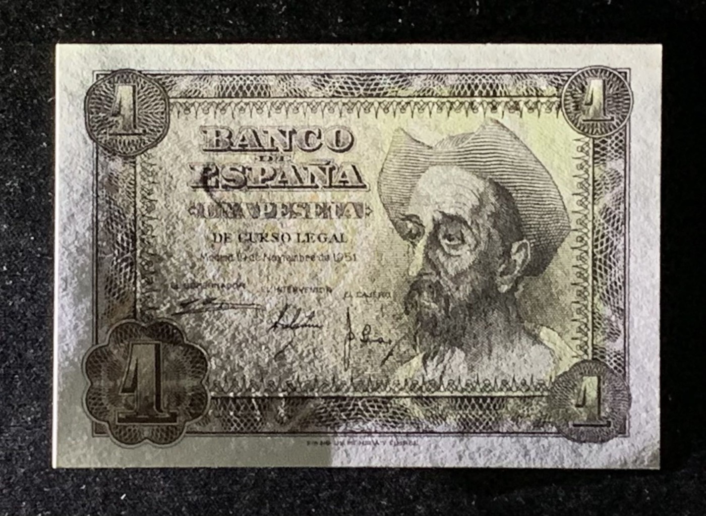 紫瑗钱币——第302期拍卖—纸币场 西班牙 1951年 唐·吉坷德 1比塞塔 UNC