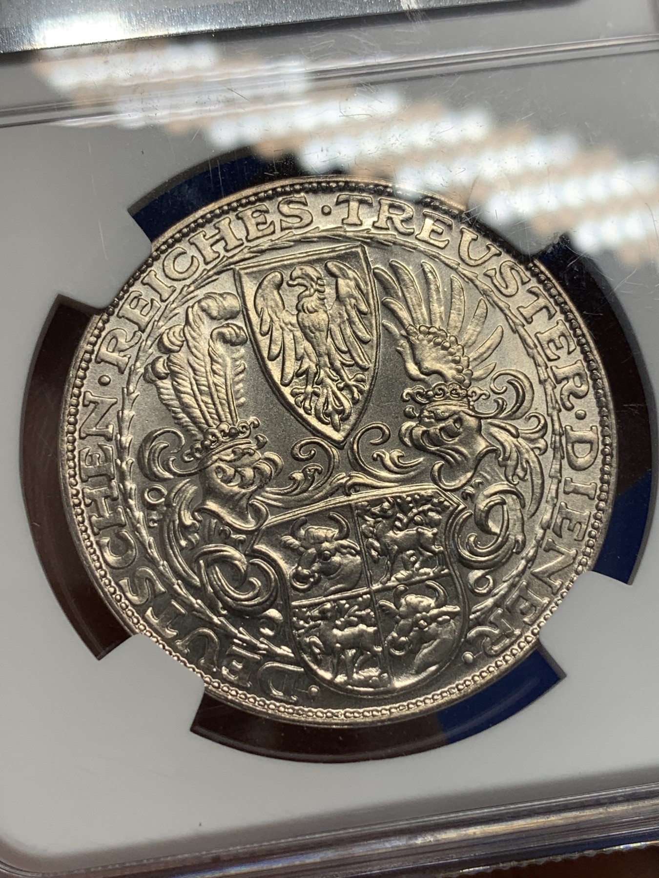 《竞宝斋》第195场-周日，周一 2场 (全场包邮) NGC-MS67 德国 1927年 兴登堡80大寿5马克币型银章 经典中的经典 卡尔哥茨作品 ngc亚军 仅有一枚更高分 国内首见 无需赘言