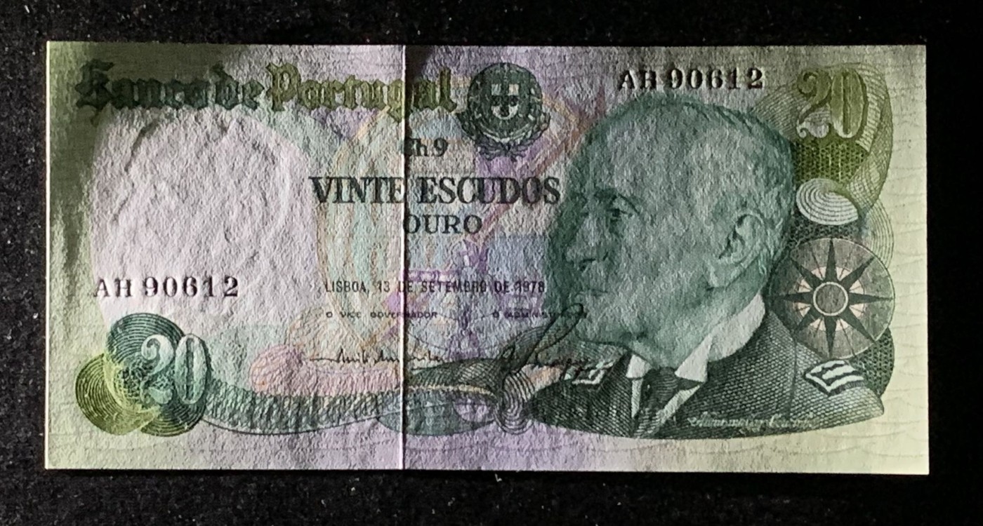 紫瑗钱币——第302期拍卖—纸币场 葡萄牙 1978年 9月13日 海军上将加戈·库蒂尼奥 20埃斯库多 UNC