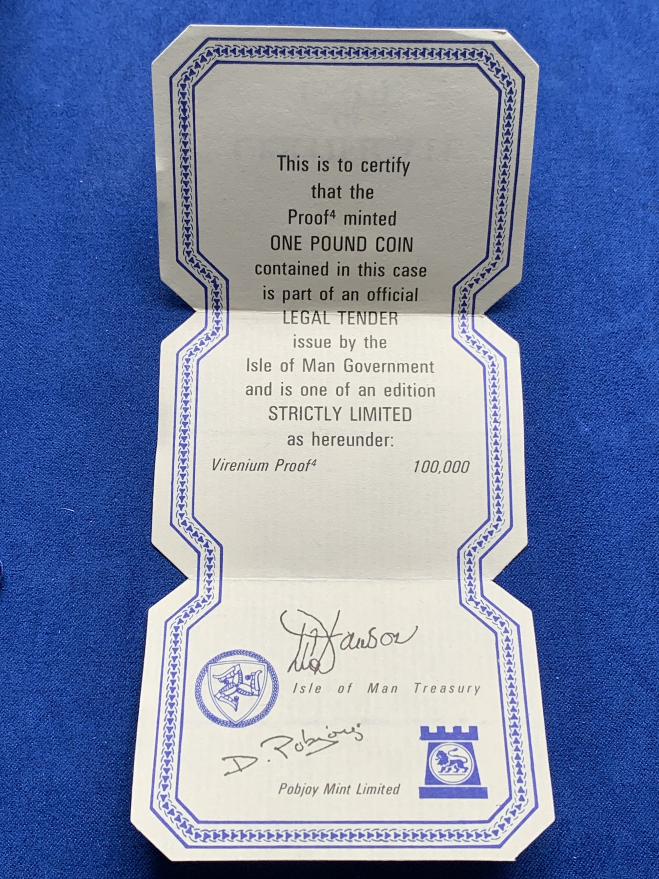 《竞宝斋》第195场-周日，周一 2场 (全场包邮) 英属马恩岛 1981年 伊丽莎白二世1镑精制币 带原盒证书 少见年份