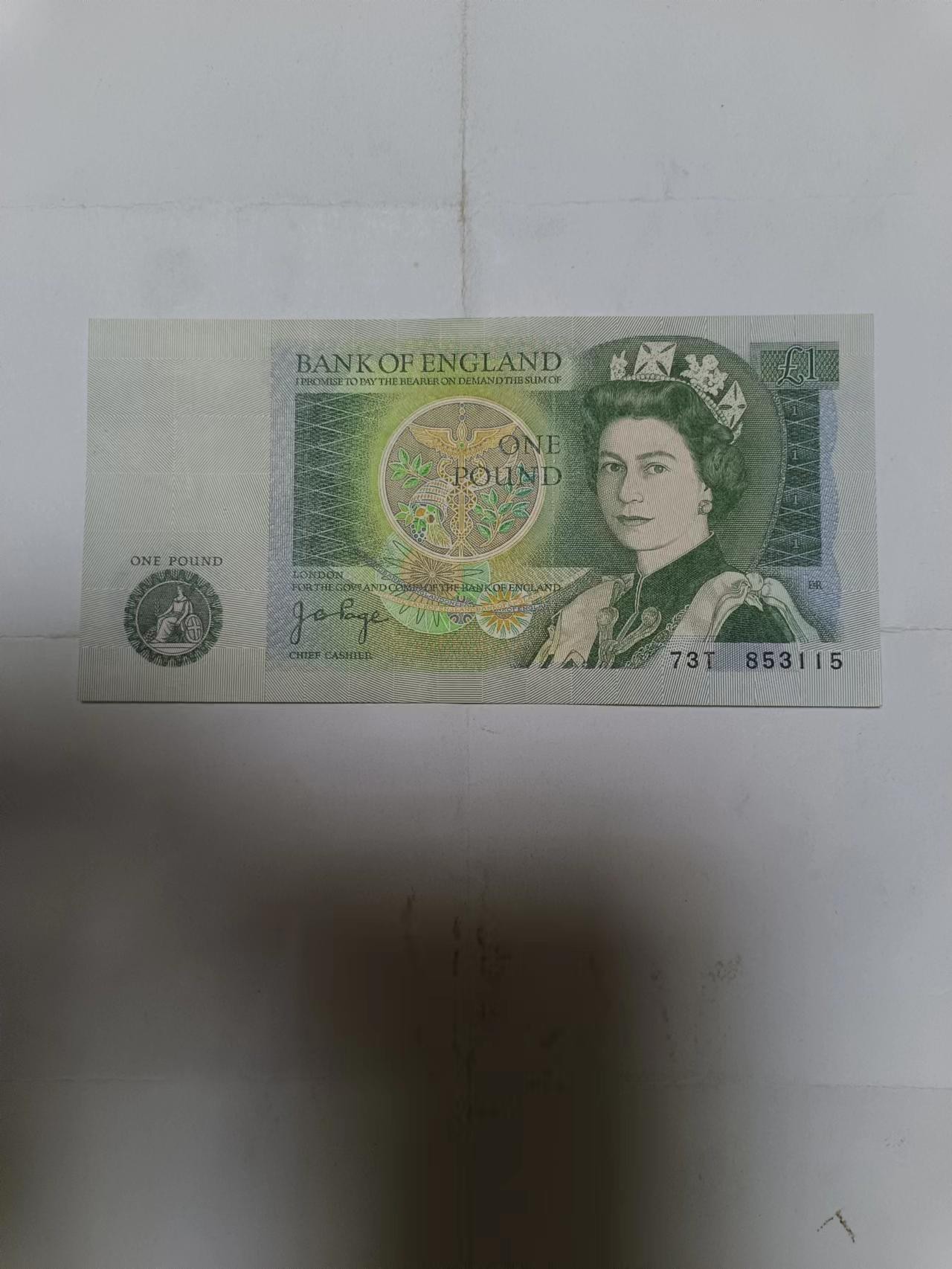 【20230906】非全新纸币第六十二场 英国D序列1镑，全新