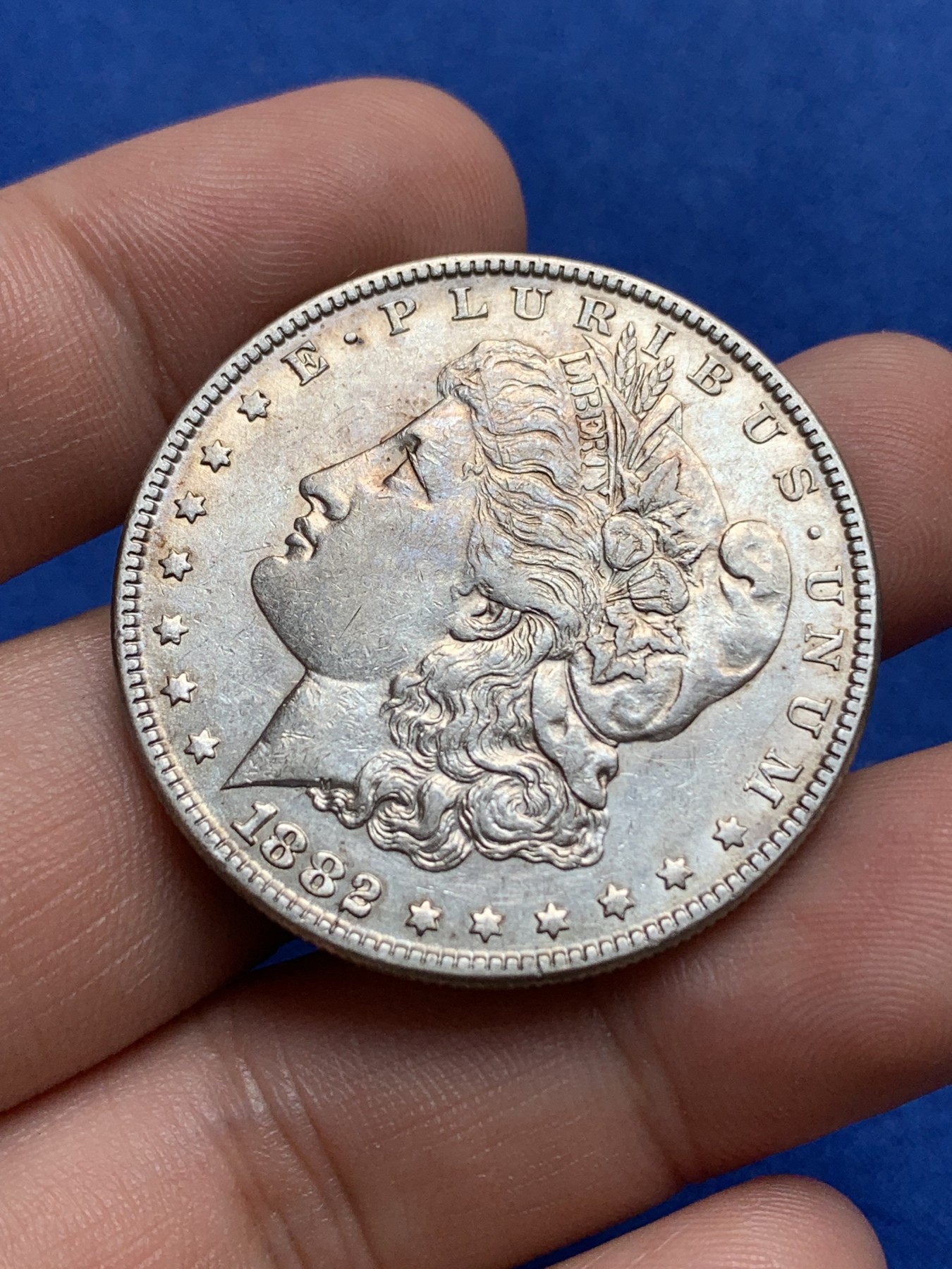 《竞宝斋》第195场-周日，周一 2场 (全场包邮) 美国1882年摩根1美元大银币 不多的年份