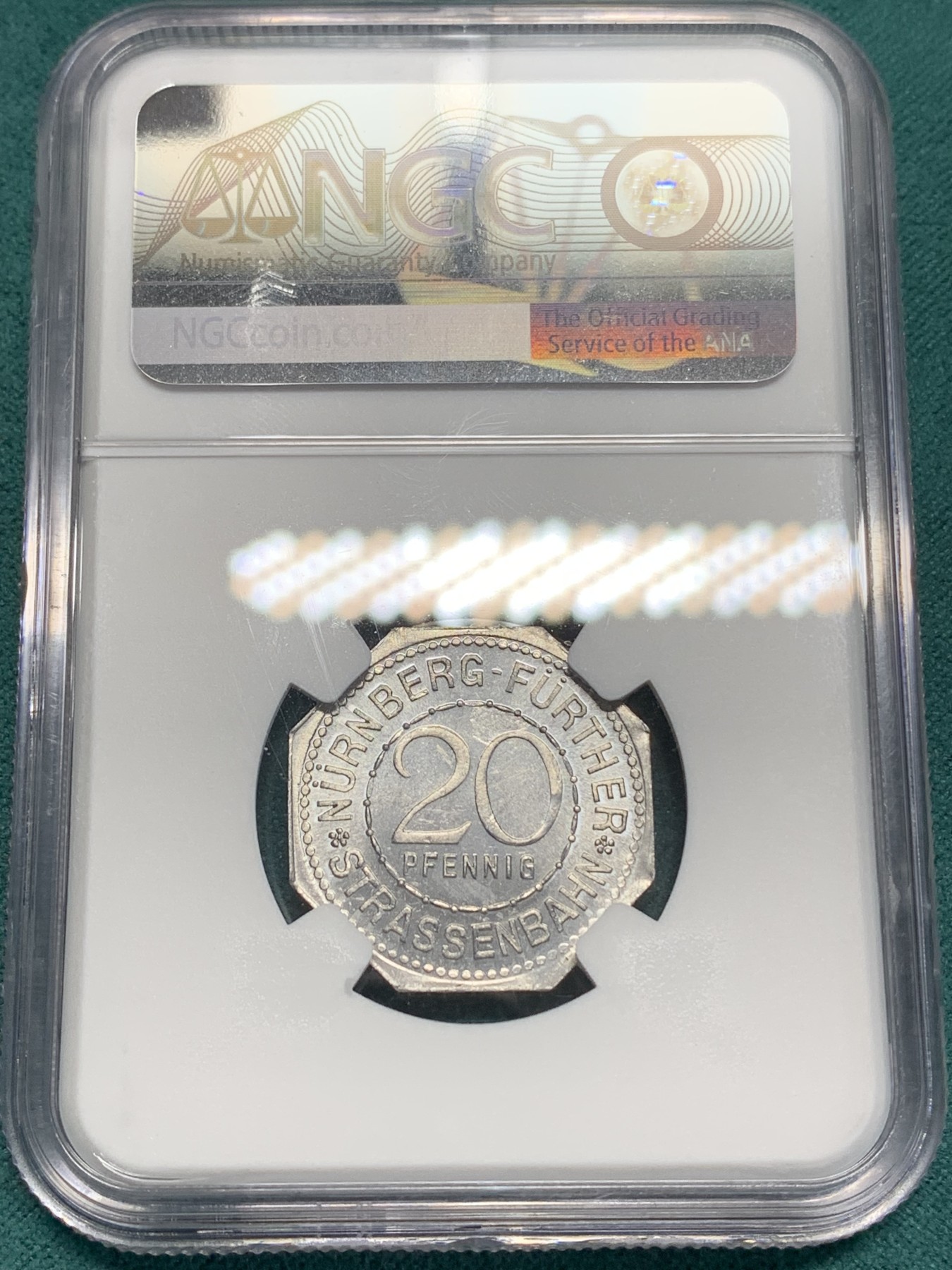 《竞宝斋》第195场-周日，周一 2场 (全场包邮) NGC MS63 德国1920纽伦堡电车代币