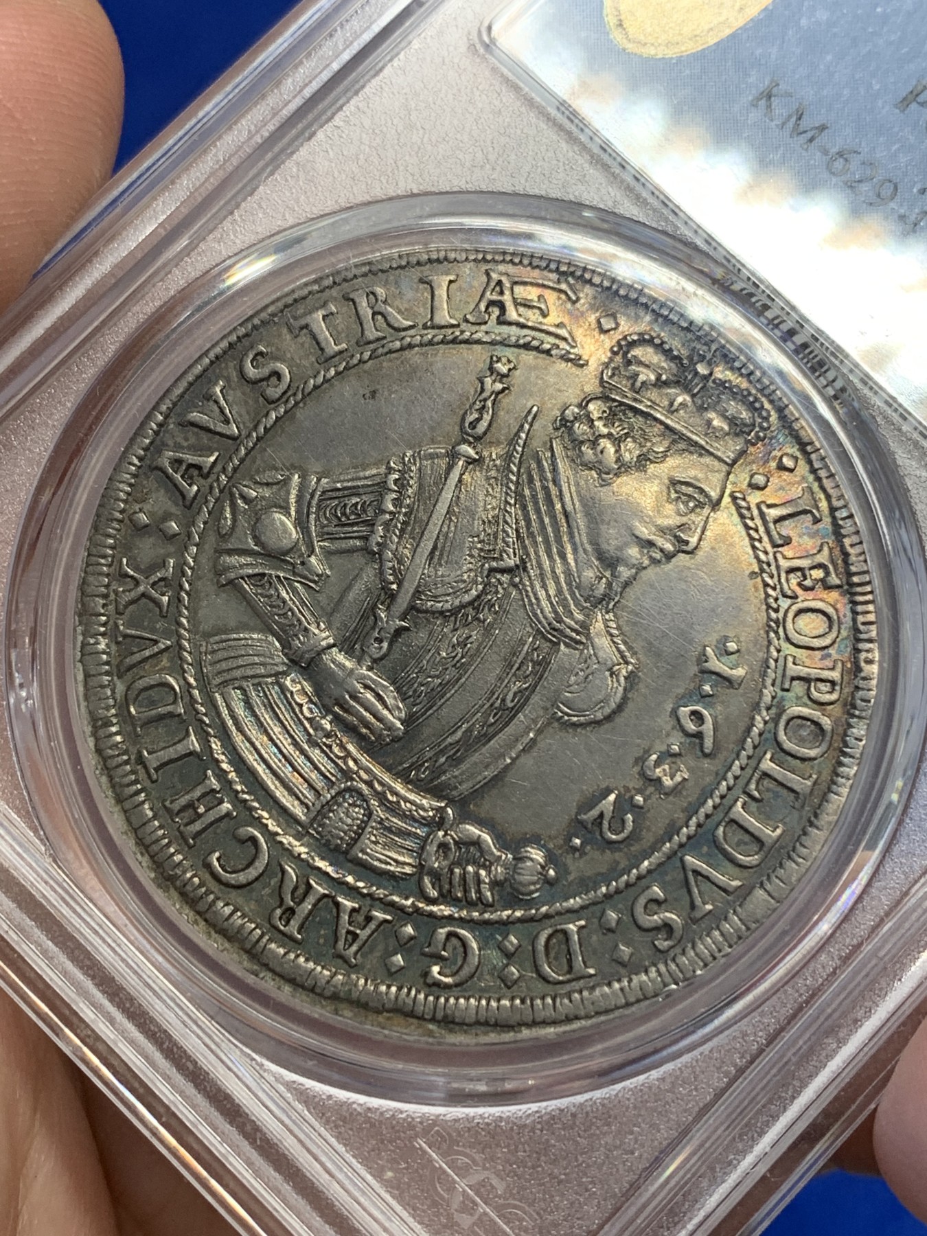 《竞宝斋》第195场-周日，周一 2场 (全场包邮) PCGS MS62 奥地利HALL厂 1632年 利奥波德五世大公 泰勒大银币 原味包浆 细节难得 历经400年 状态极好