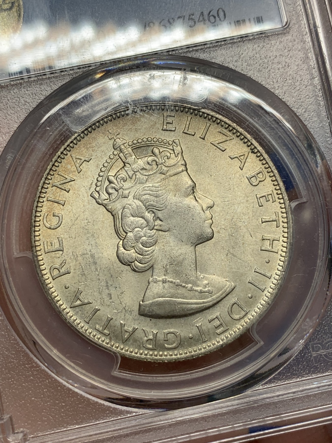 《竞宝斋》第195场-周日，周一 2场 (全场包邮) PCGS-MS64 1964年英属百慕大群岛克朗银币