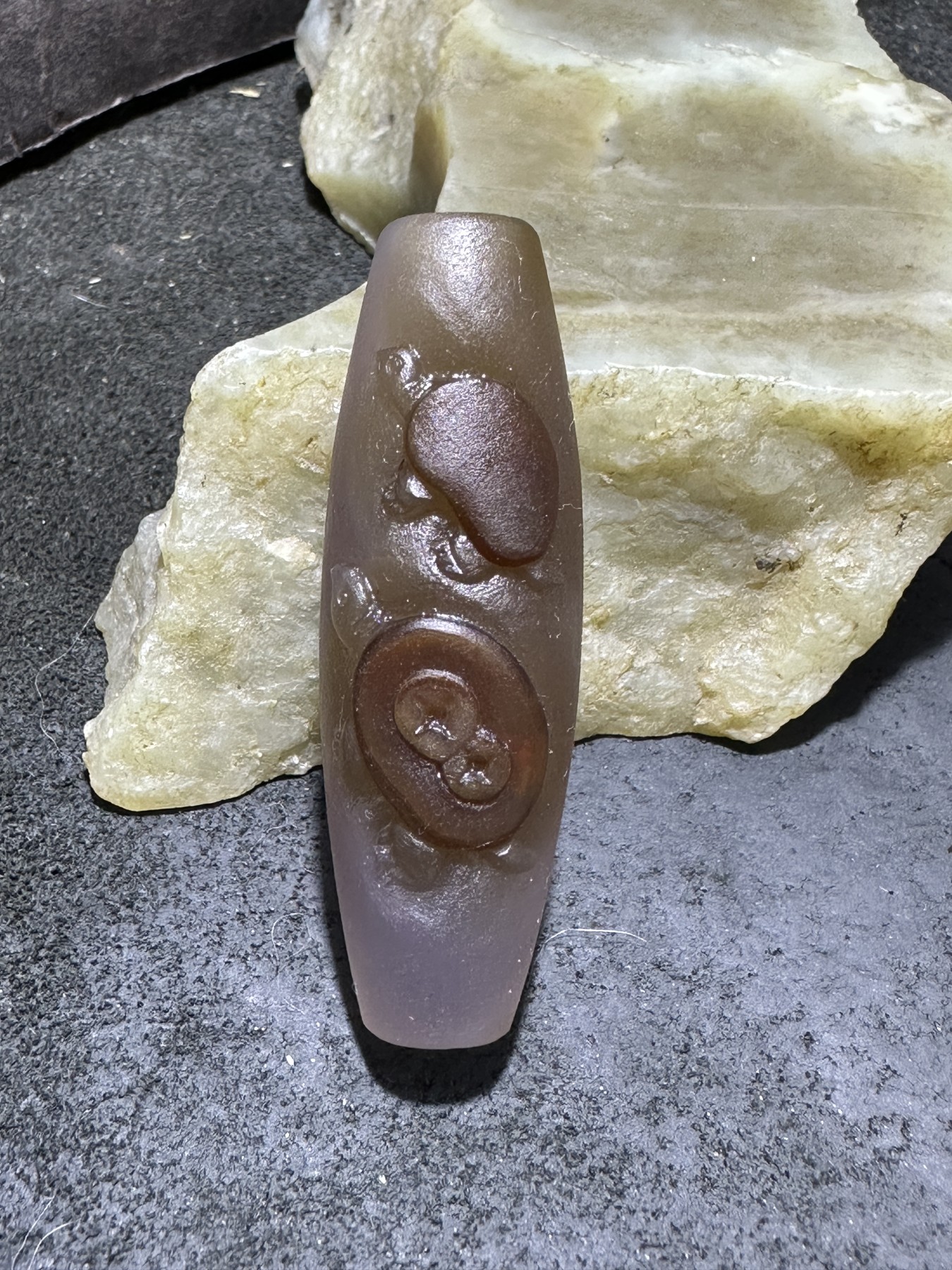 精美亚光高玉化巴西玛瑙手工俏色巧雕金钱龟吊坠一个！