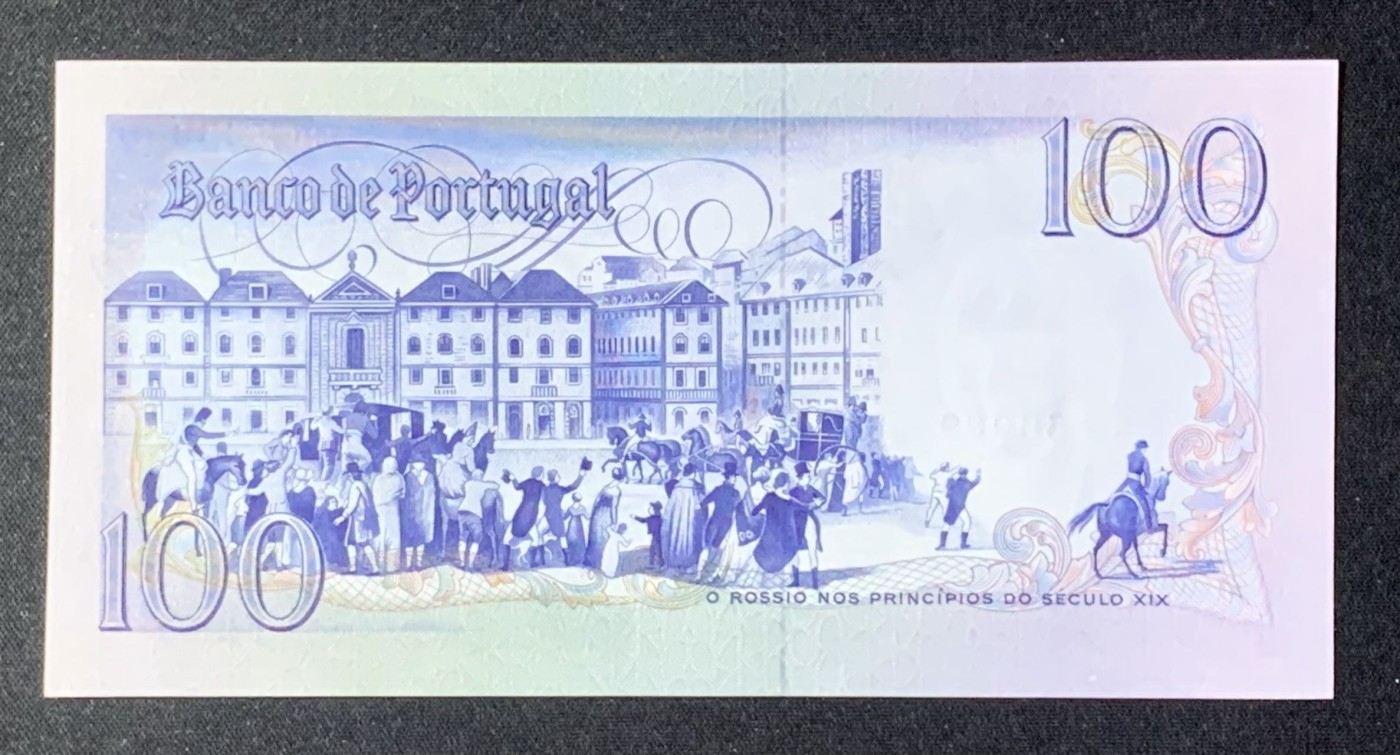 紫瑗钱币——第302期拍卖—纸币场 【倒置号069】葡萄牙 1985年 3月12日 曼努埃尔·博卡奇 100埃斯库多 UNC