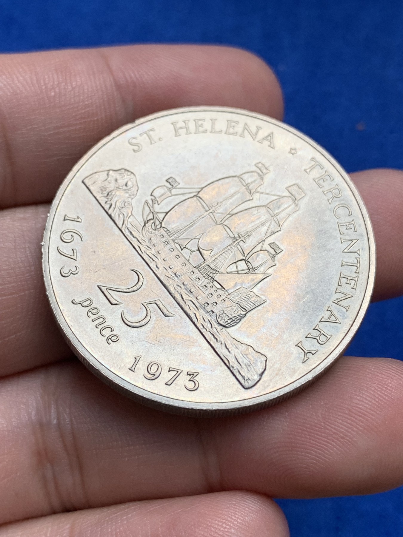 《竞宝斋》第195场-周日，周一 2场 (全场包邮) 英属圣赫勒拿岛25便士镍币