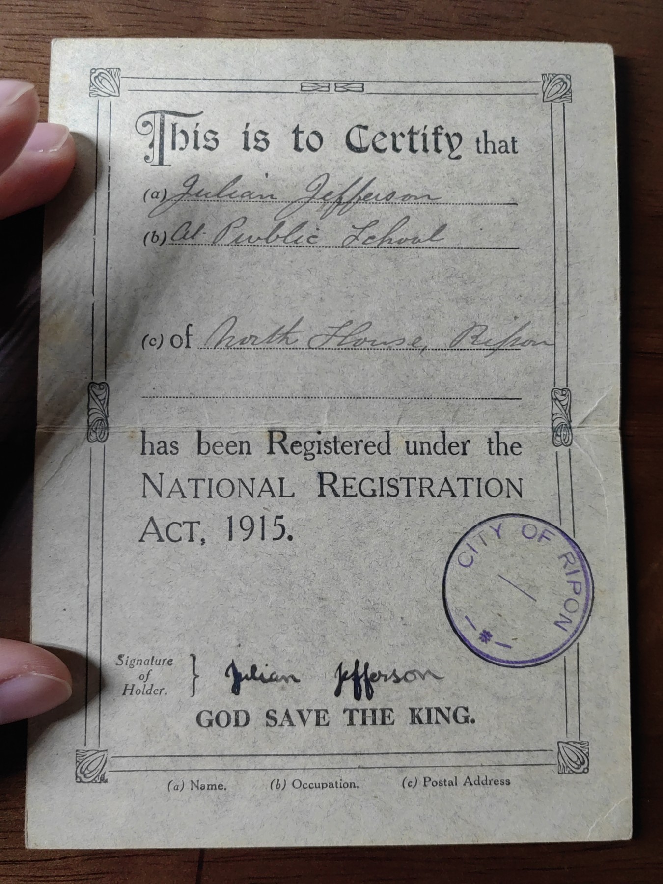 邮品精选第⑤场，含秒杀 1915年英国居住证一份（秒杀）