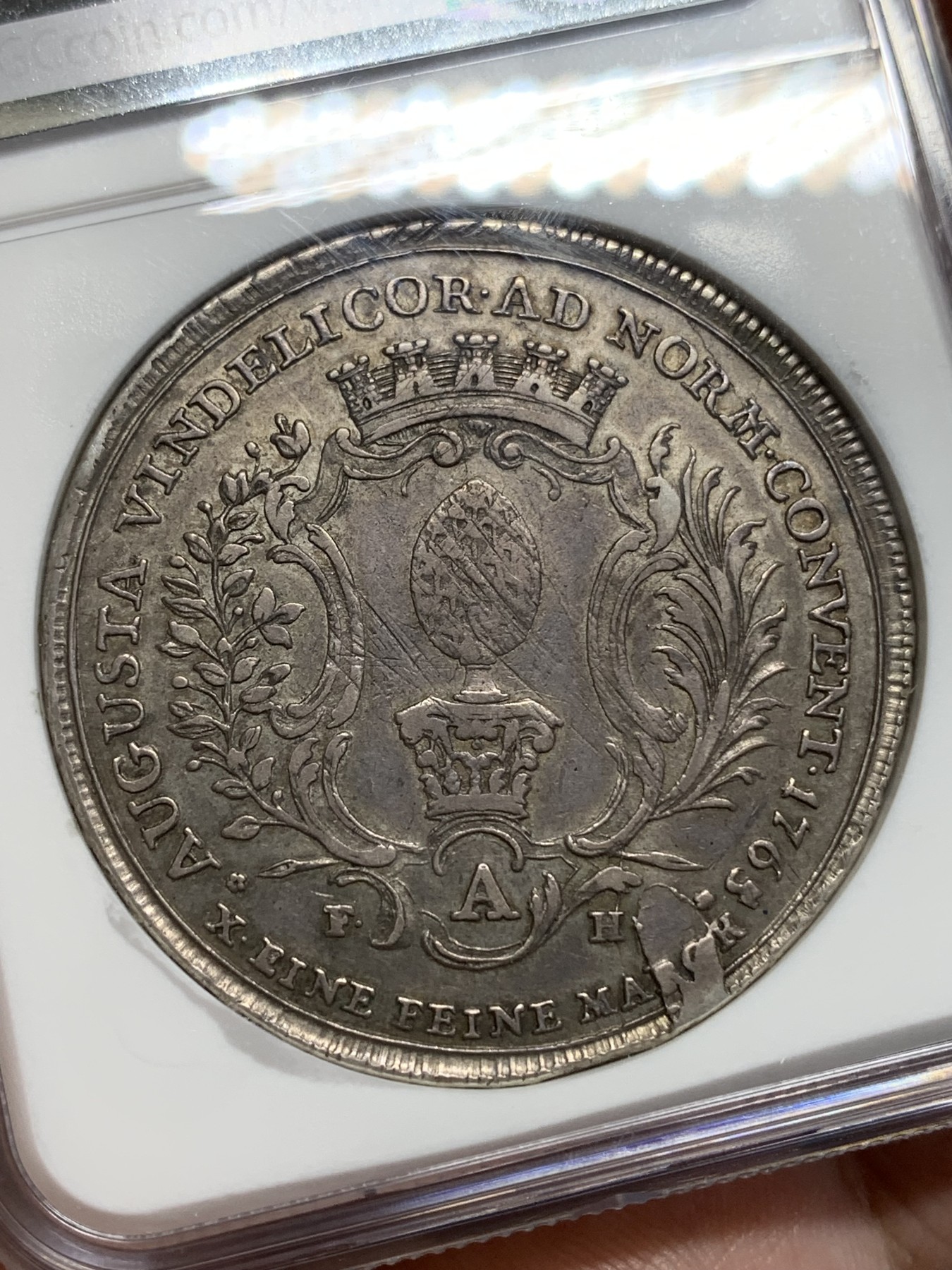 《竞宝斋》第195场-周日，周一 2场 (全场包邮) NGC XF40 德国 1765年奥格斯堡 原味泰勒 稀少