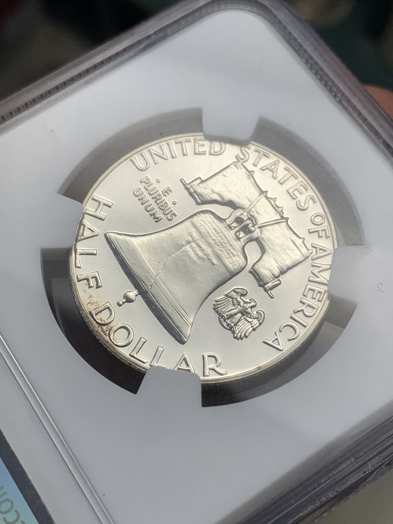 《竞宝斋》第195场-周日，周一 2场 (全场包邮) NGC-PF64 CAMEO 美国 1963年 精制富兰克林 50美分/半美元银币 少见