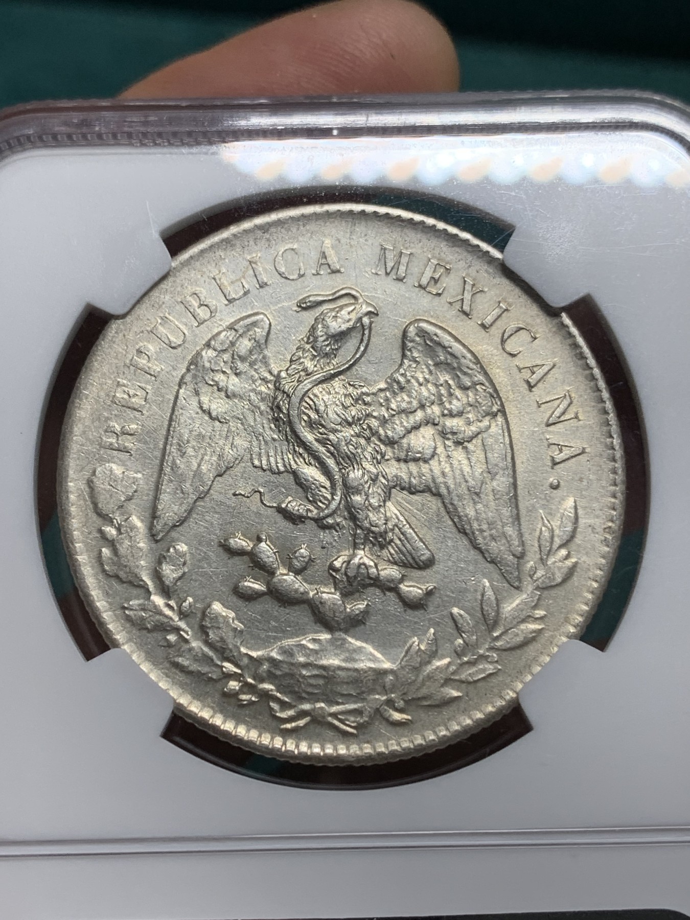 《竞宝斋》第195场-周日，周一 2场 (全场包邮) NGC AU 墨西哥1898年直边鹰洋银元