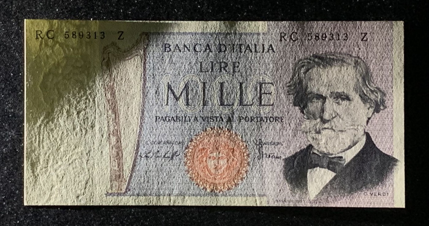 紫瑗钱币——第302期拍卖—纸币场 意大利 1979年 威尔第 1000里拉 UNC